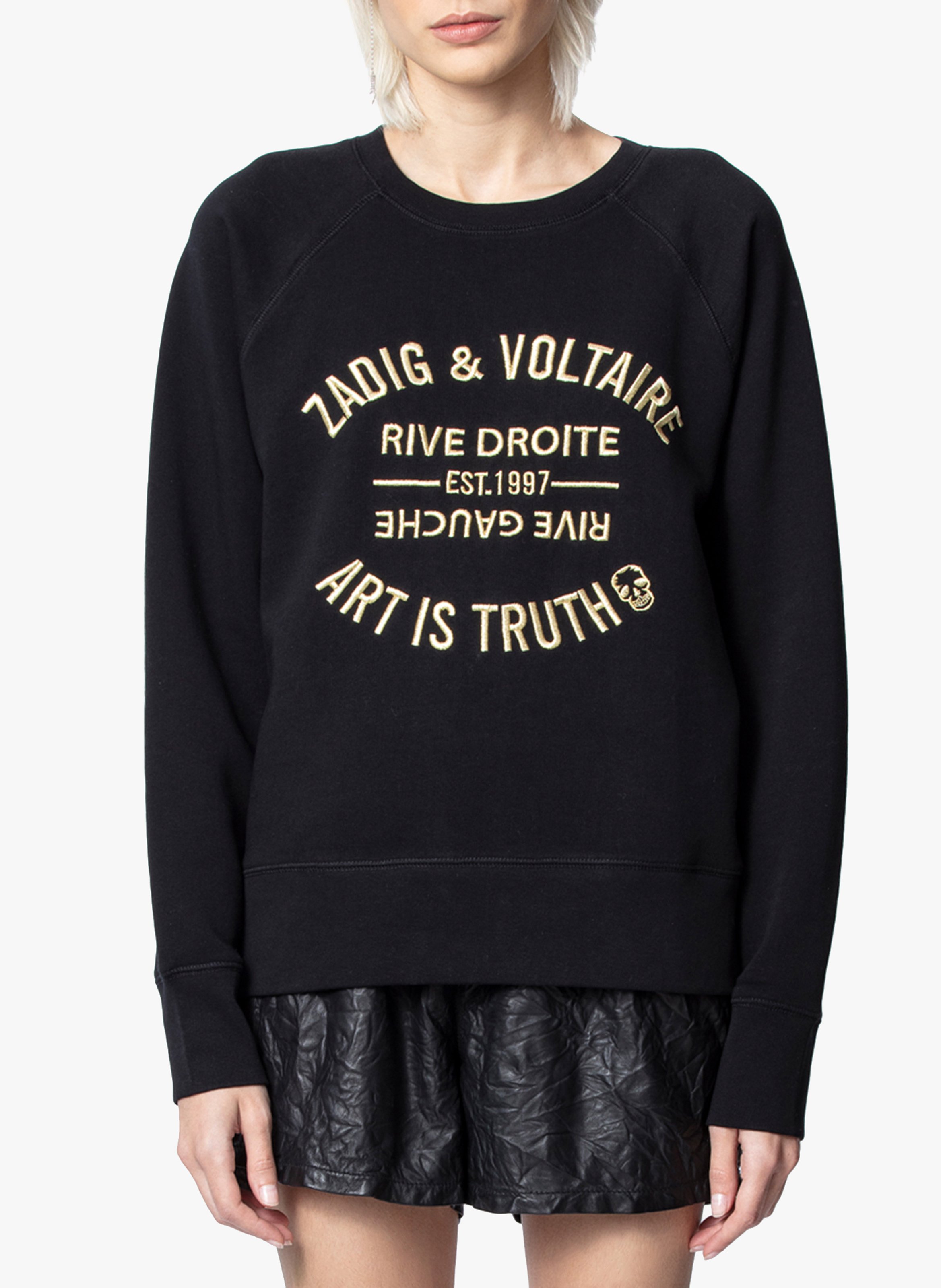 Embroidered round-neck sweatshirt ZADIG&VOLTAIRE Black