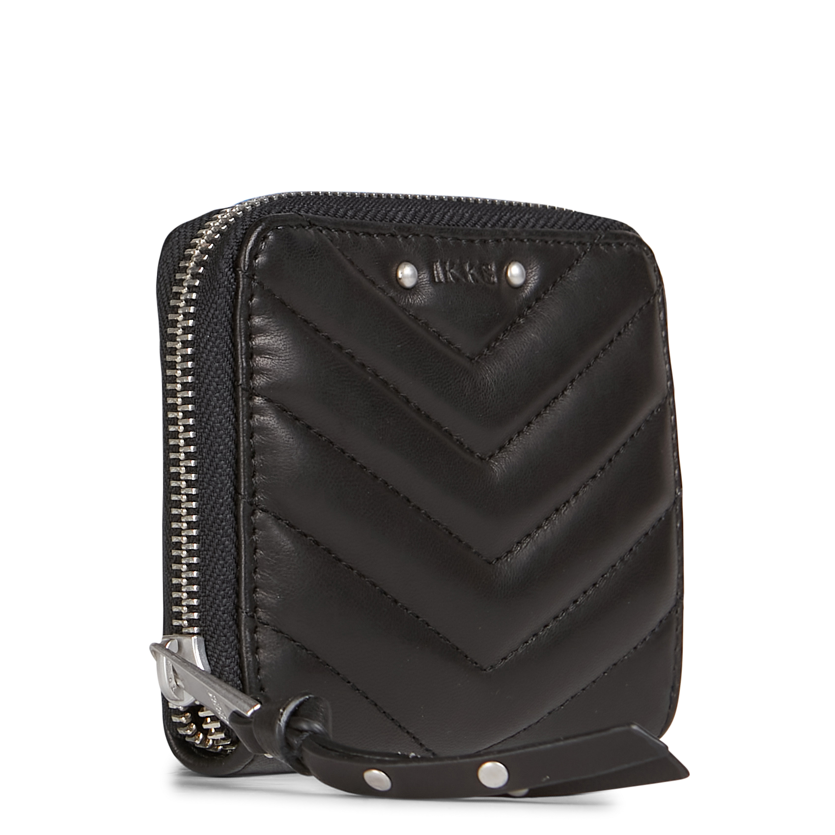 Quilted leather wallet IKKS Black