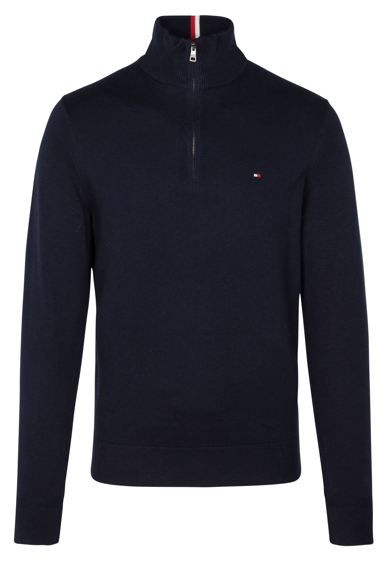 Regular-fit organic cotton and cashmere sweater with high neck TOMMY HILFIGER Blue