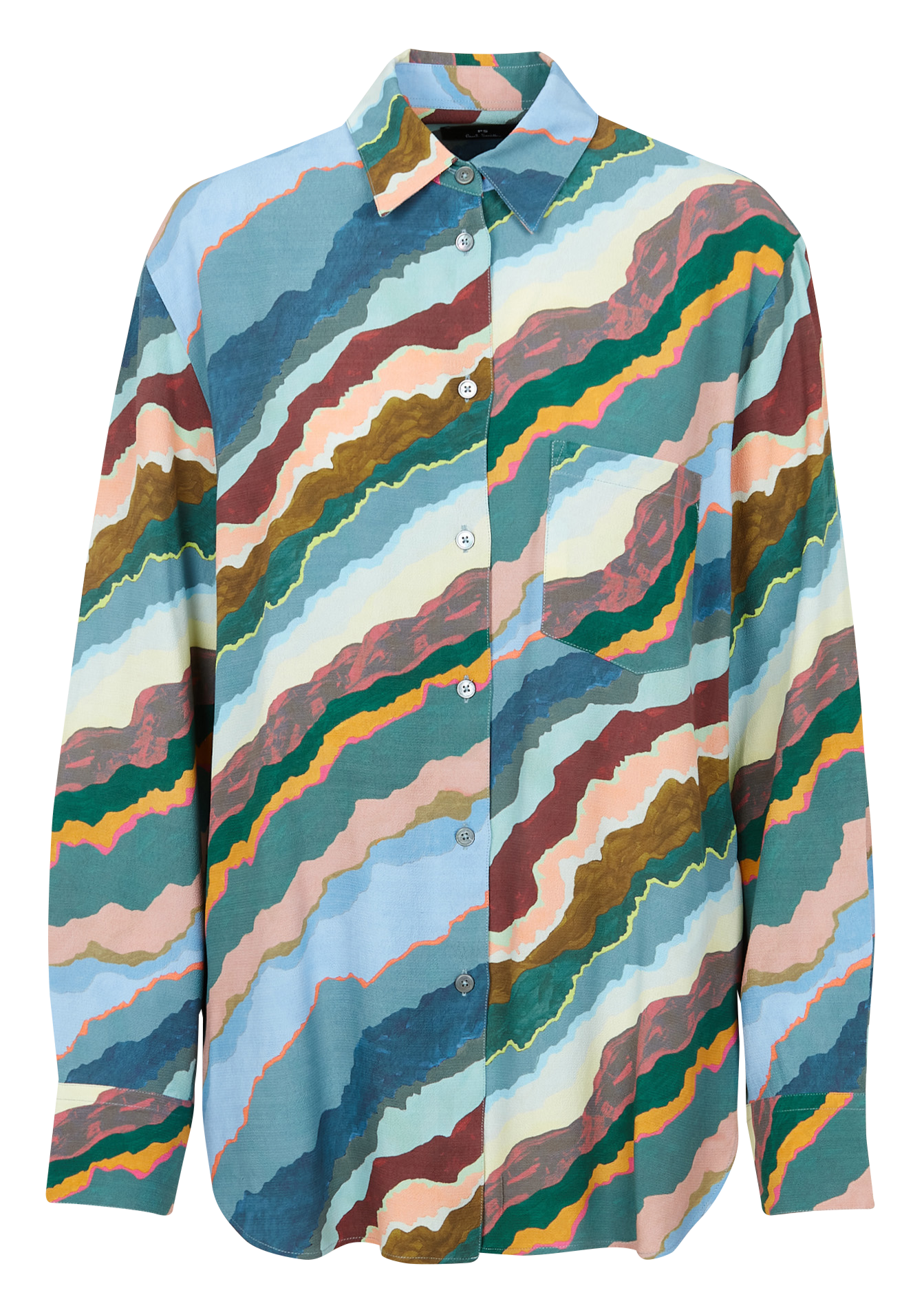Printed straight shirt with classic collar PAUL SMITH Multicolored