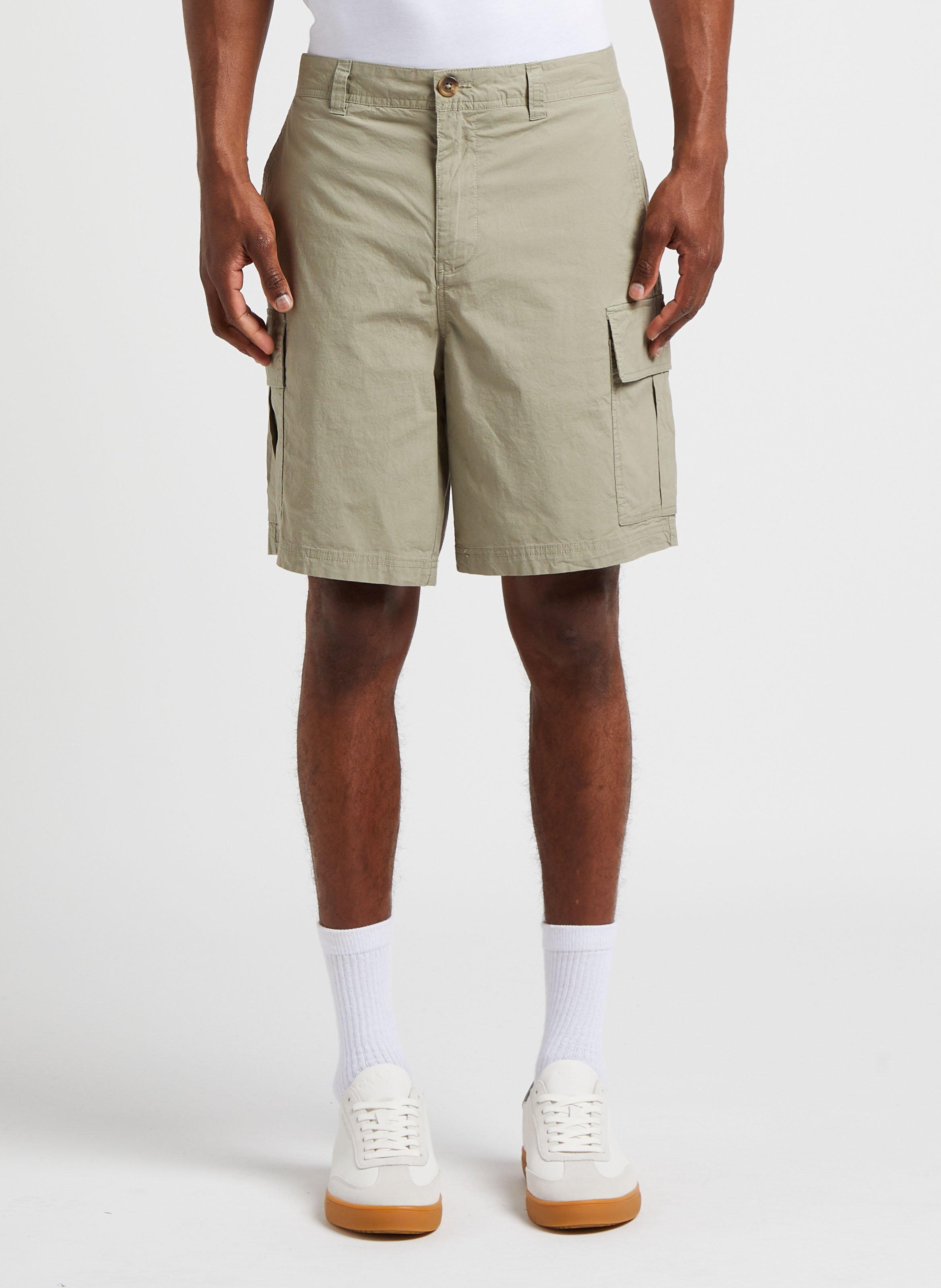 Cotton-blend cargo shorts SELECTED Grey