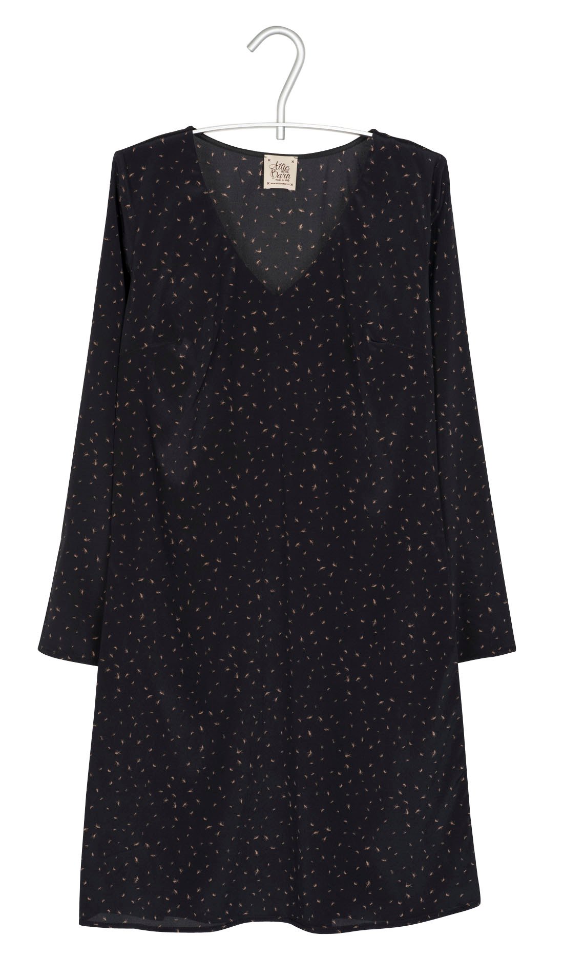 Robe imprimée soie ATTIC AND BARN Noir