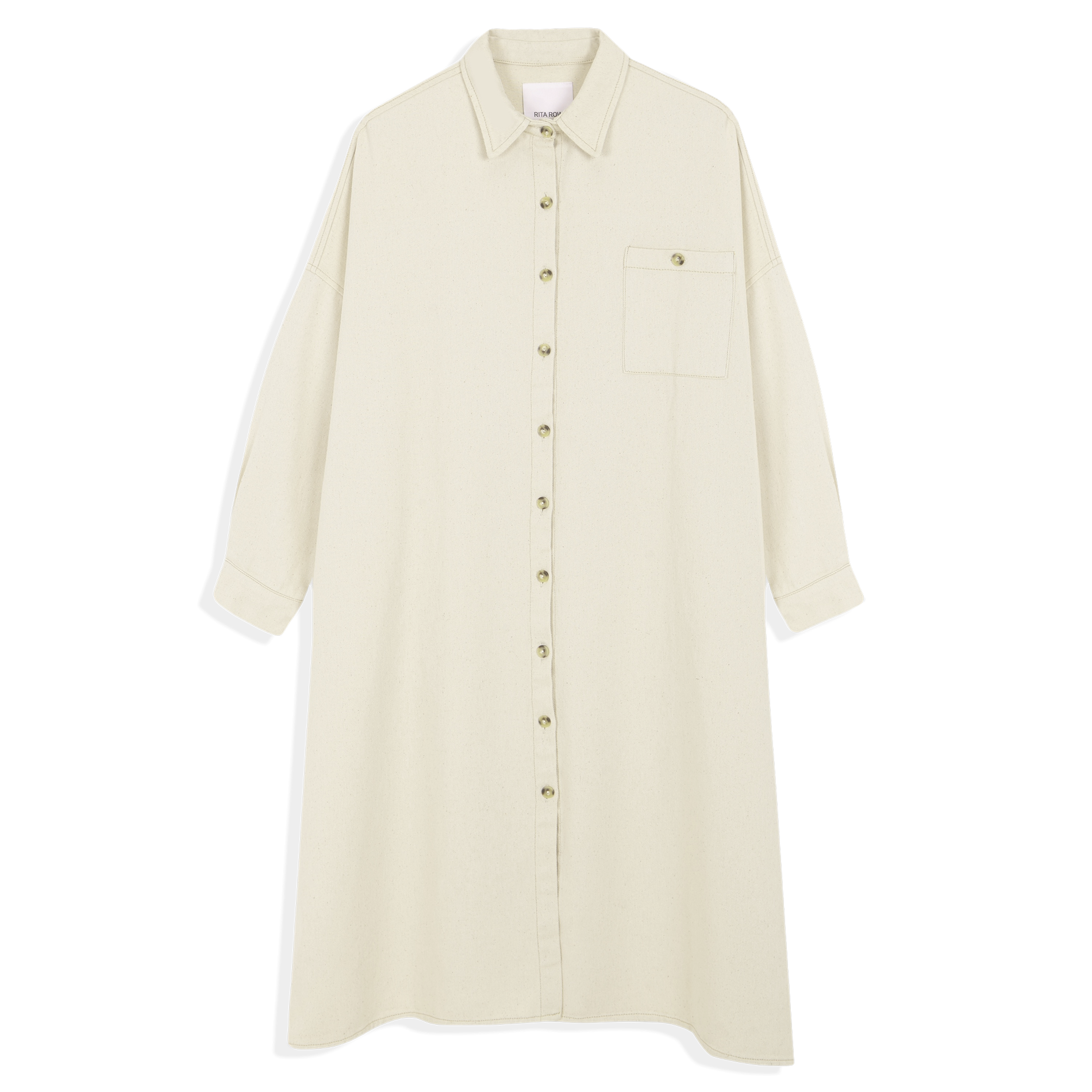 Robe chemise midi en coton RITA ROW Blanc