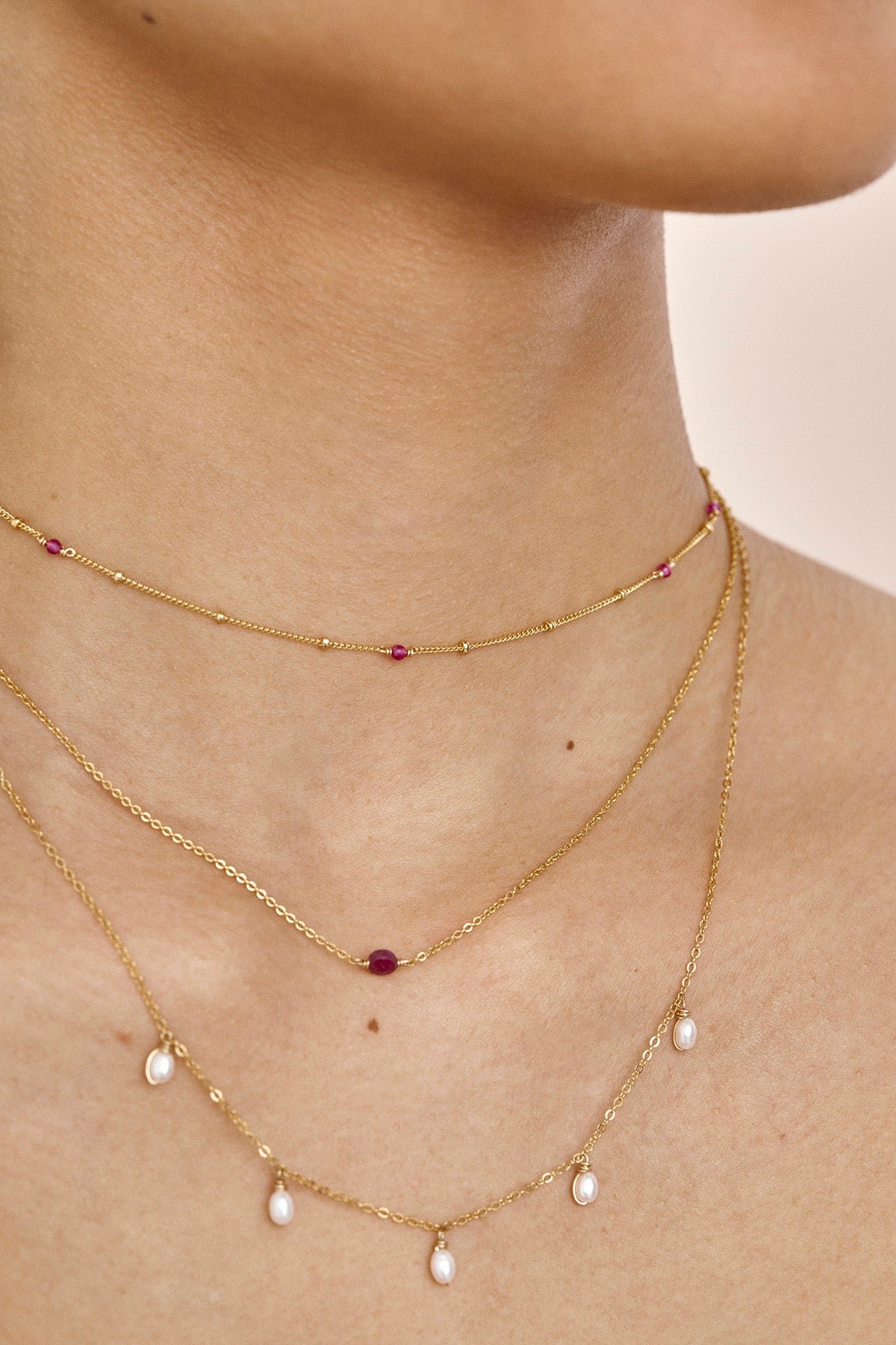 Necklace - ruby YAY Golden