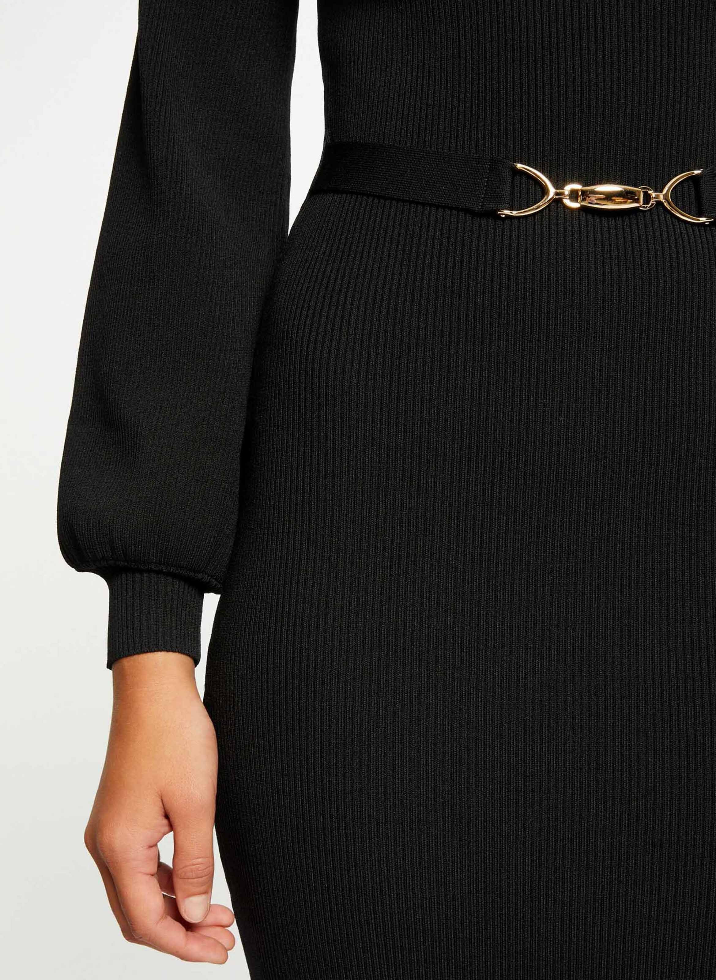 Beate - Langes Strickkleid MORGAN Schwarz