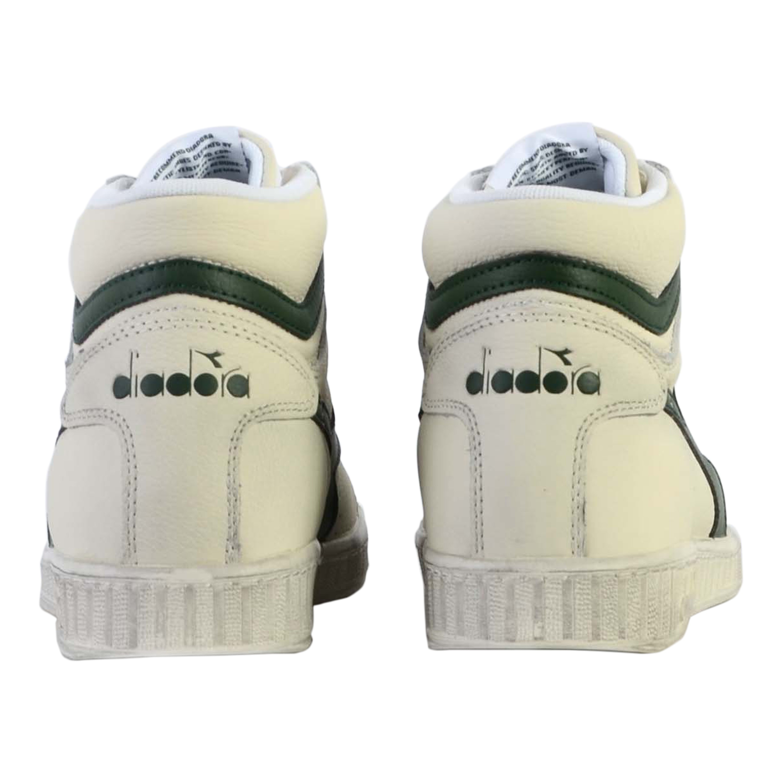 Lace-up leather sneakers game l high waxed DIADORA White