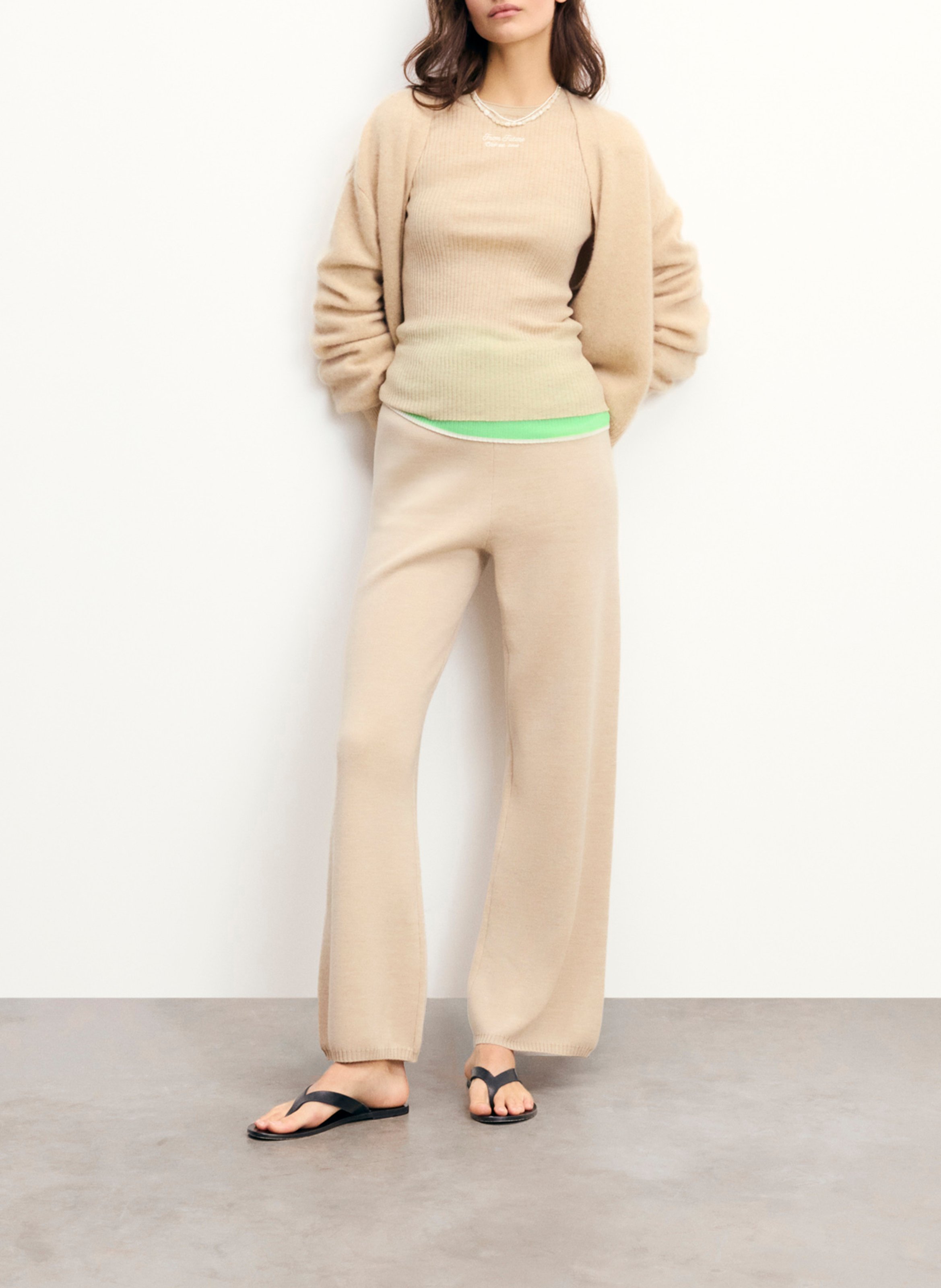 Bandol straight woollen trousers FROM FUTURE Beige