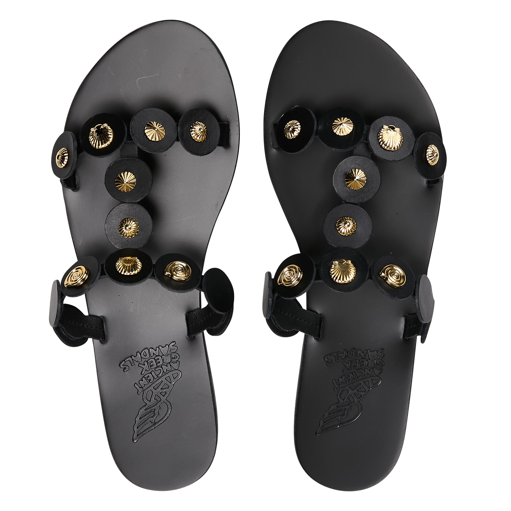 Sandales plates en cuir ANCIENT GREEK SANDALS Noir