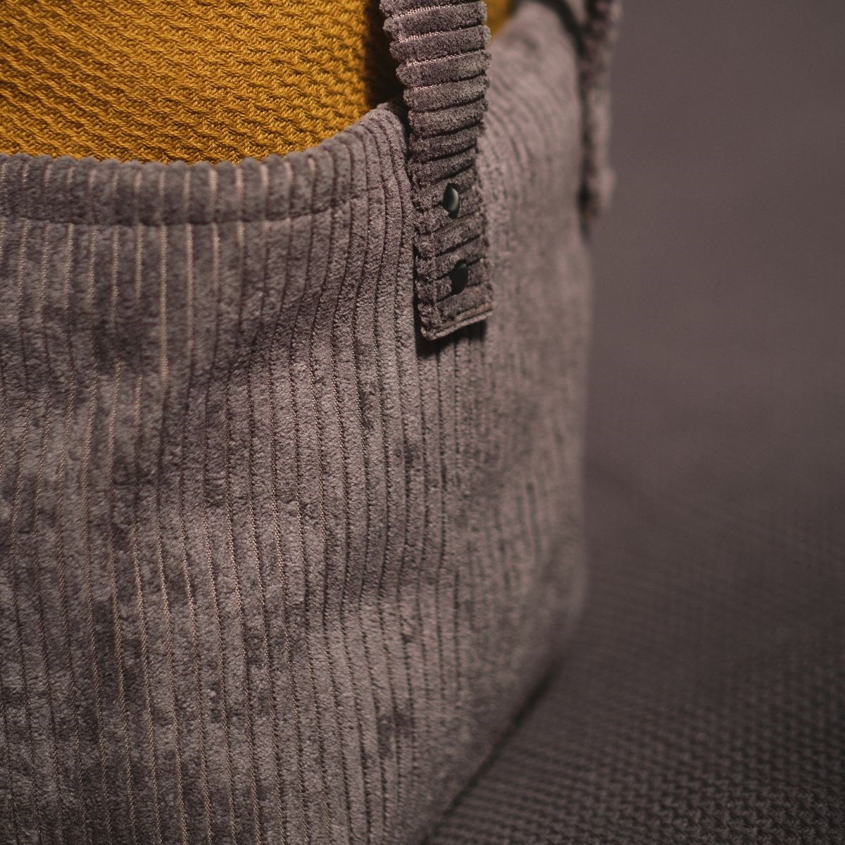 Panier de rangement rectangle en velours FACTORY Gris