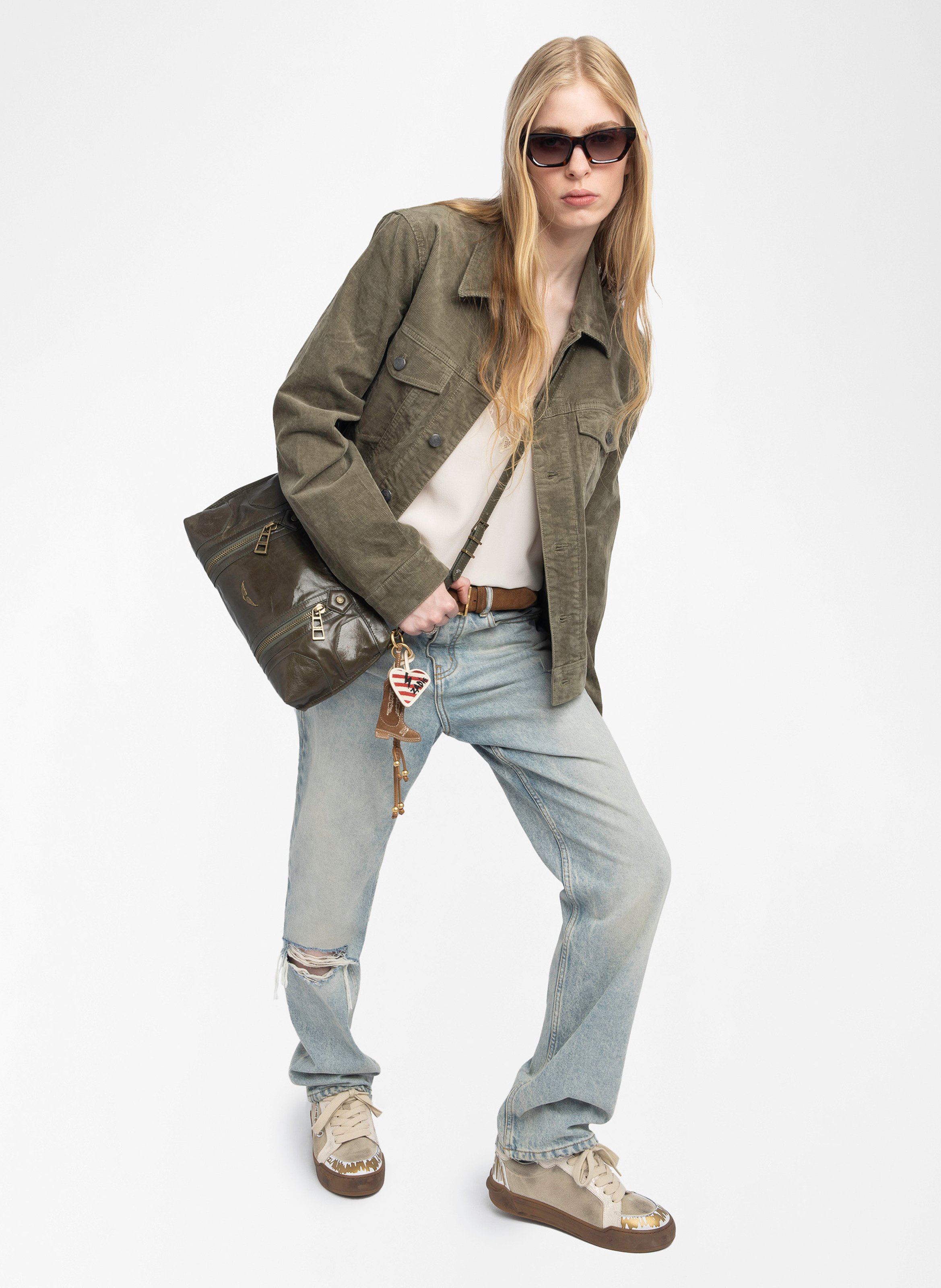 Lakleren schoudertas ZADIG&VOLTAIRE Groen