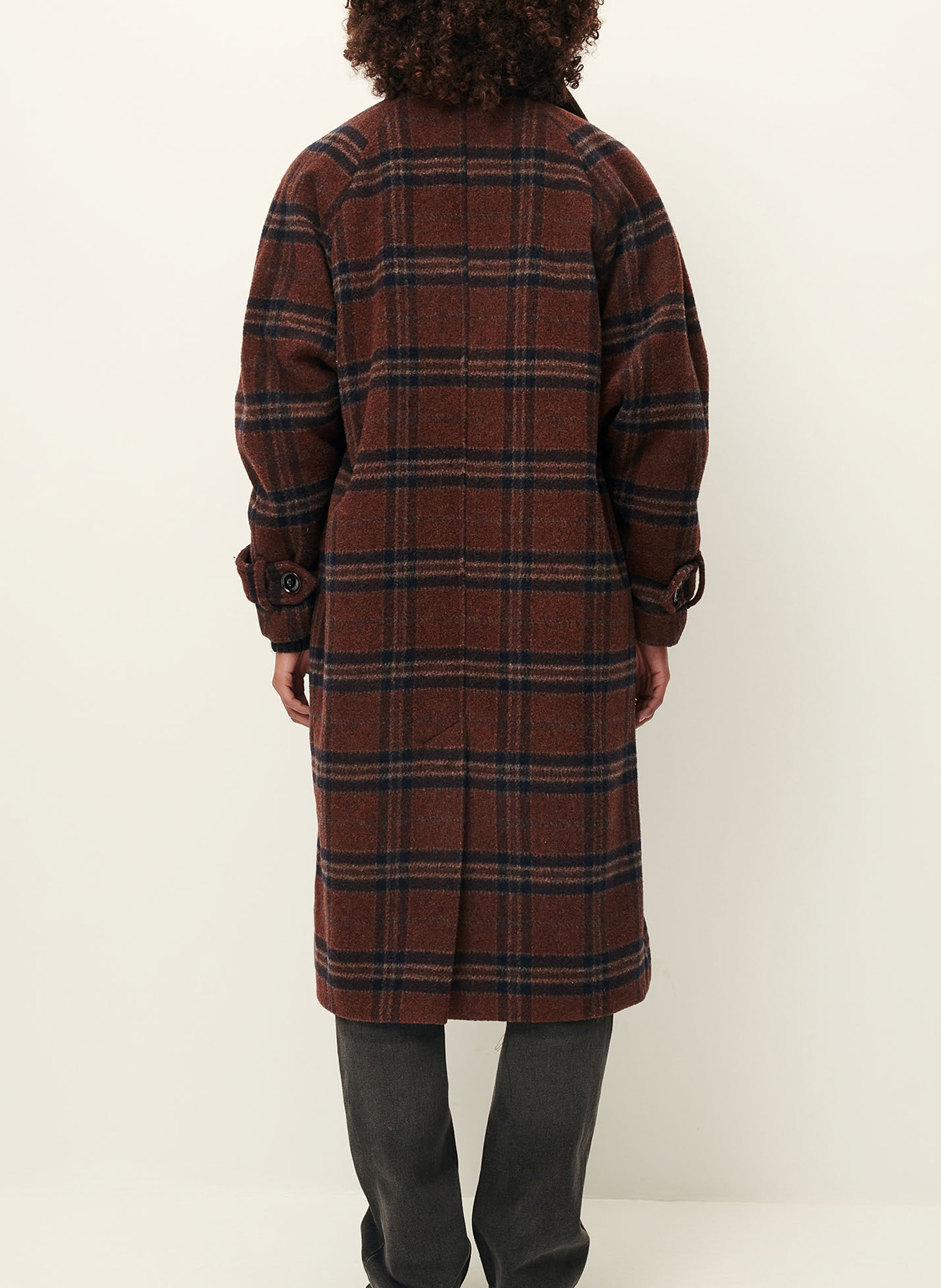 Manteau col montant en laine mélangée SESSUN Bleu