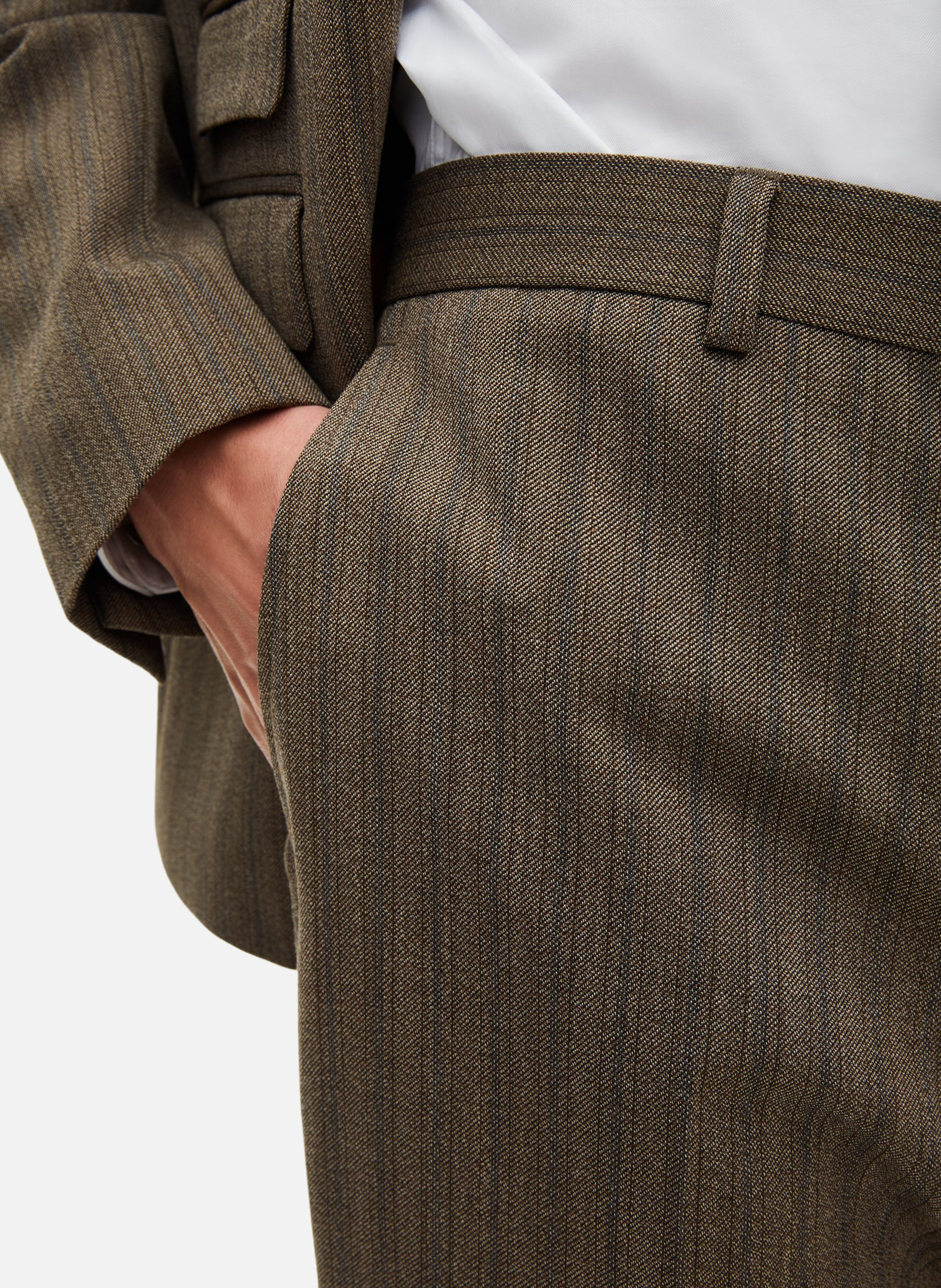 Straight-leg striped suit pants THE KOOPLES Brown