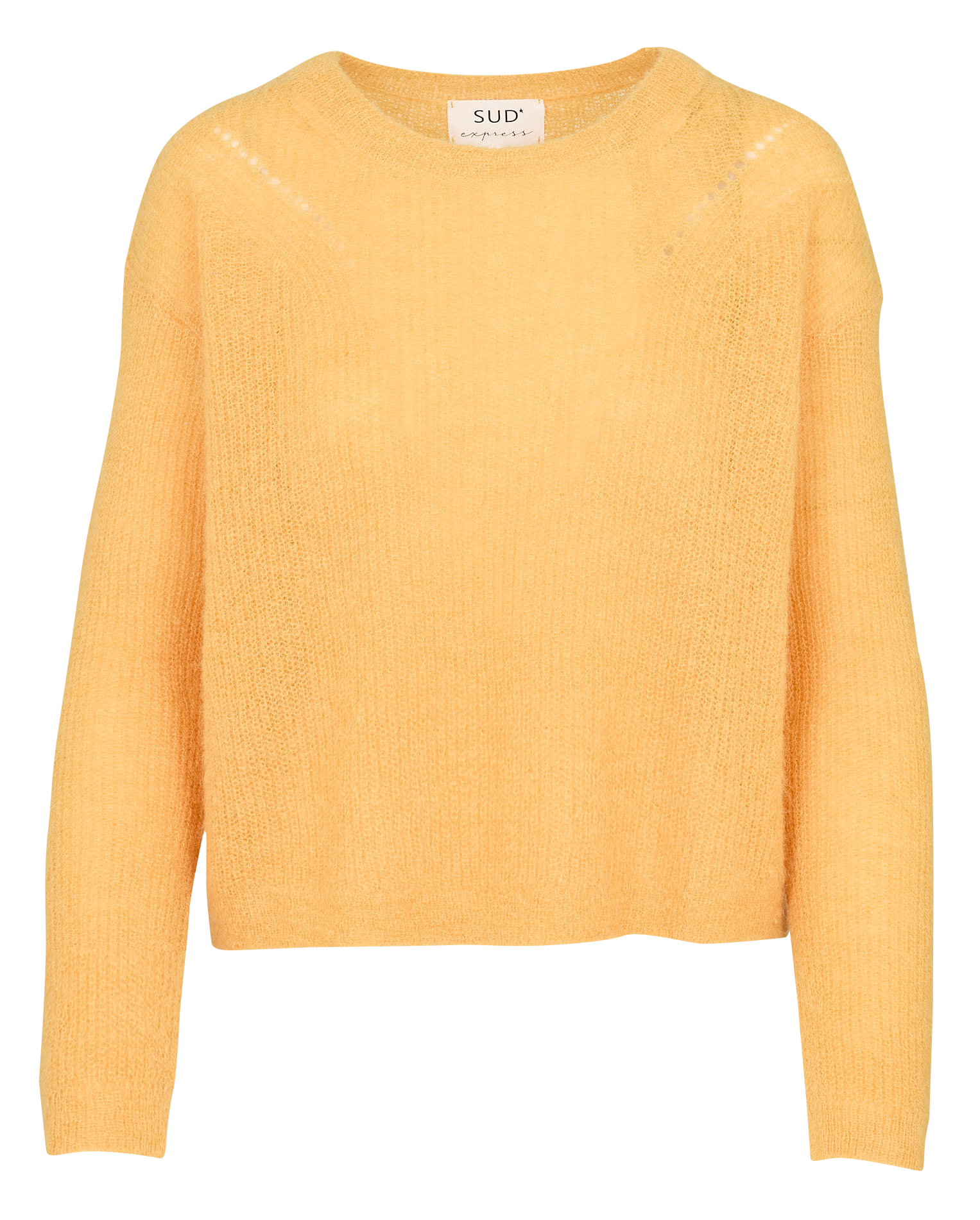 Pull ample col rond en mohair mélangé SUD EXPRESS Jaune