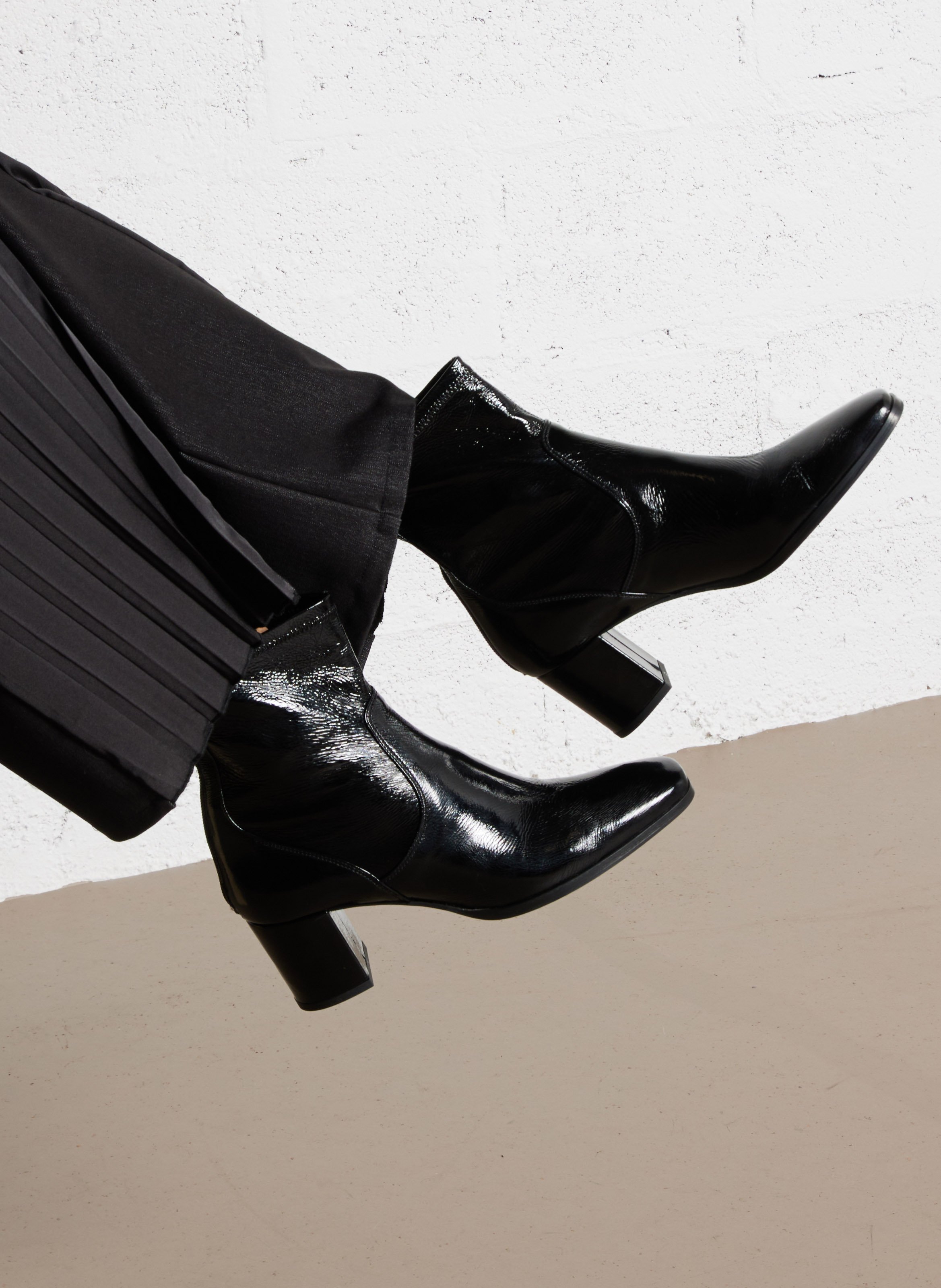 Bottines à talons  en cuir RIVECOUR Noir