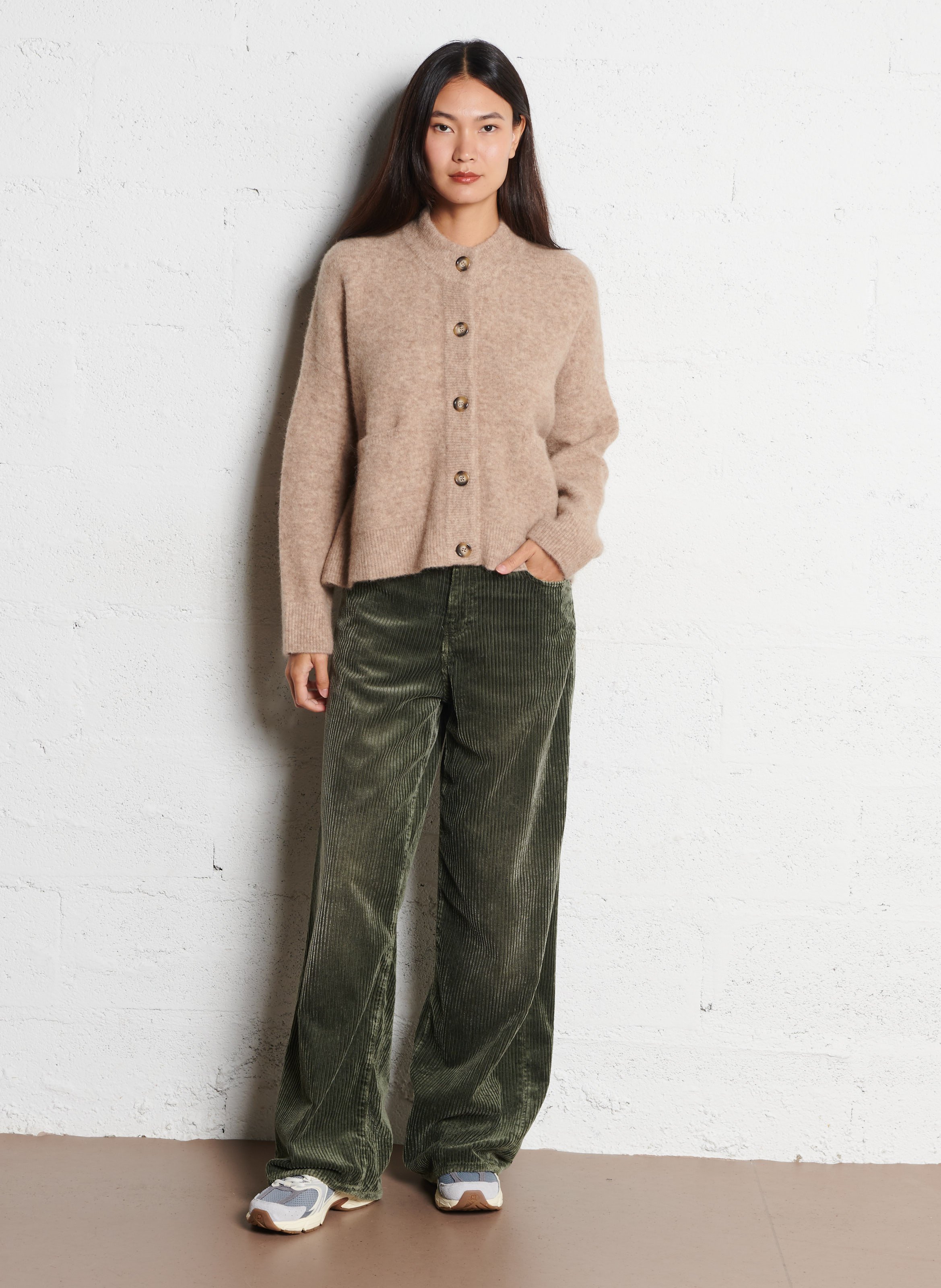 Oversized high-neck baby alpaca blend vest BELLEPIECE Beige