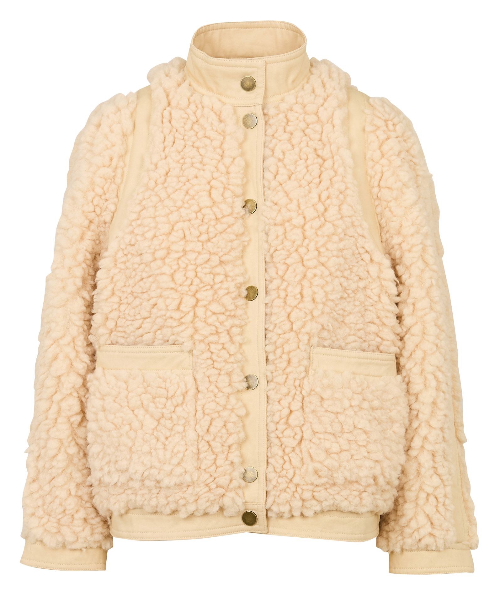 Sherpajack met opstaande kraag LEON & HARPER Wit