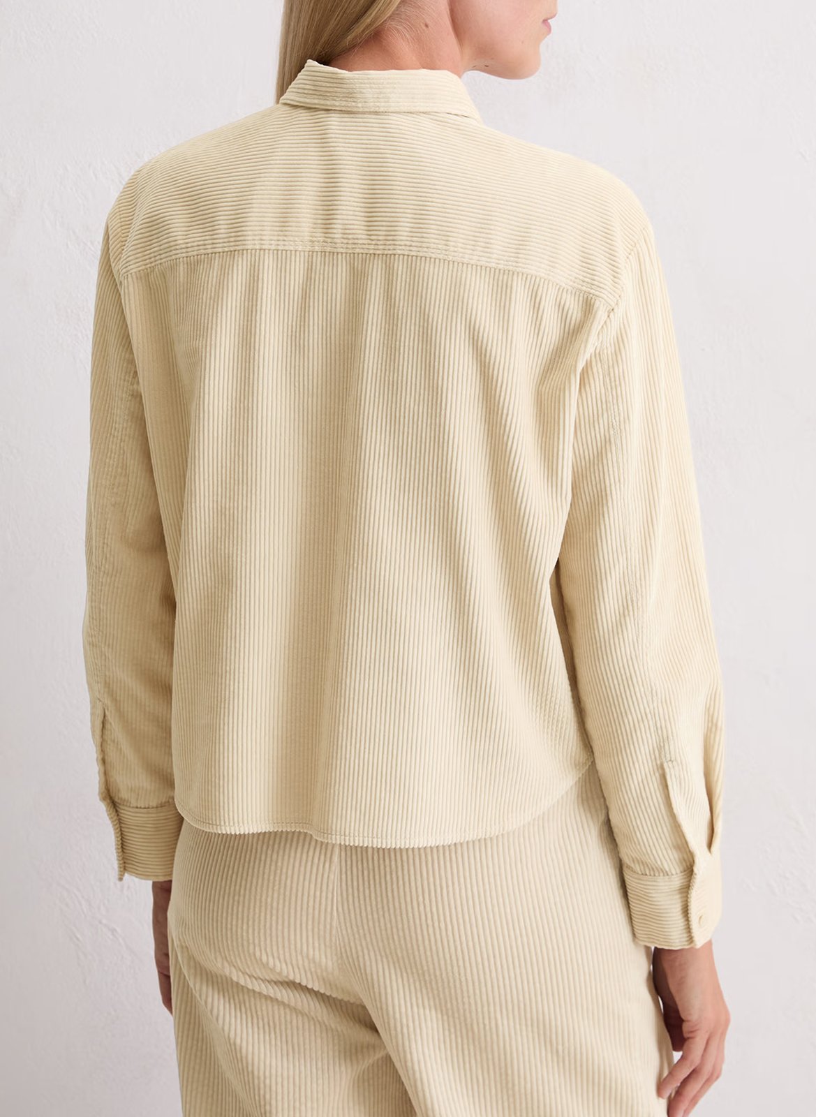 Camisa de pana con cuello clásico MARC O'POLO Beige