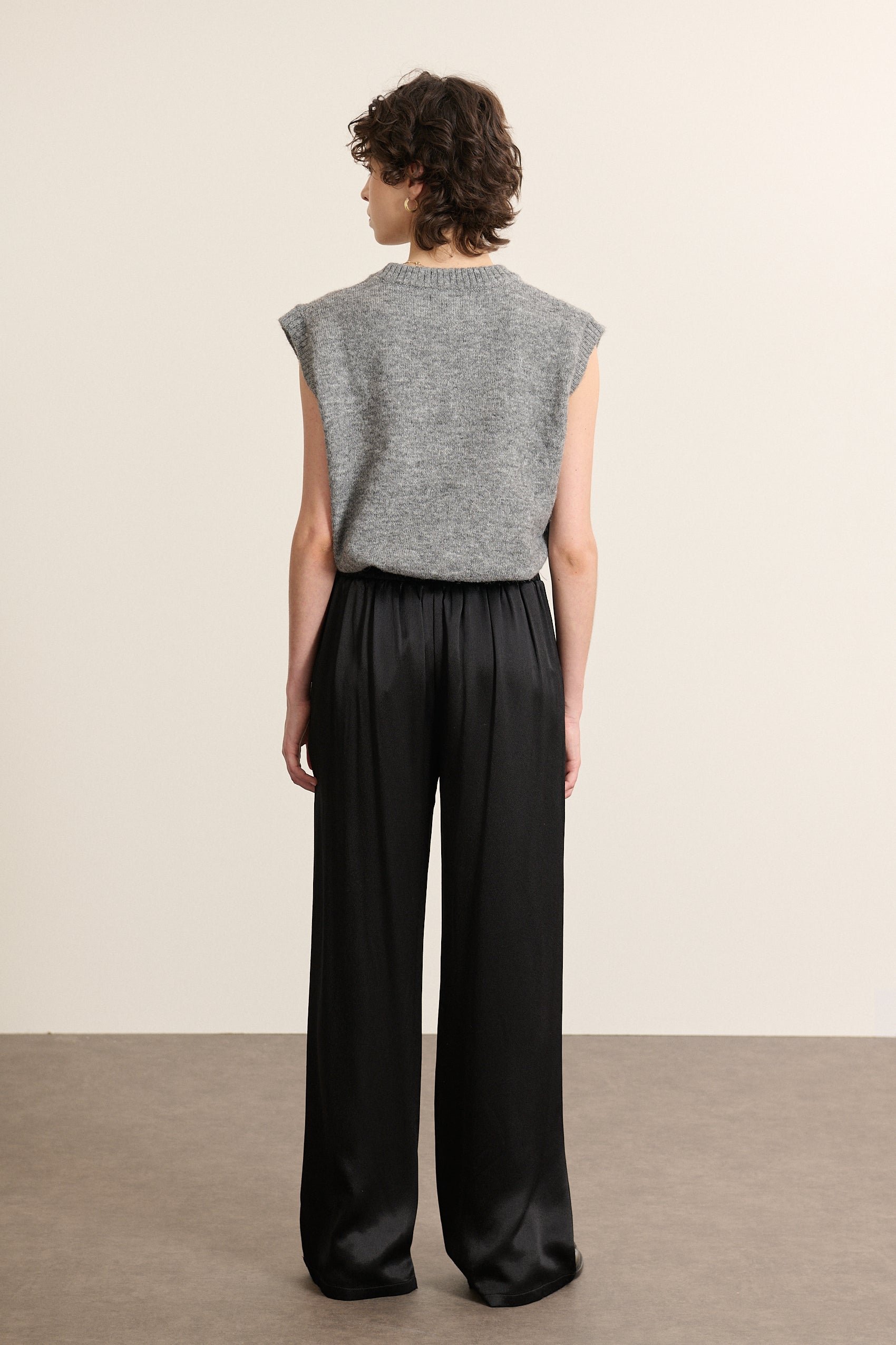 Round neck sleeveless sweater GARANCE PARIS Grey