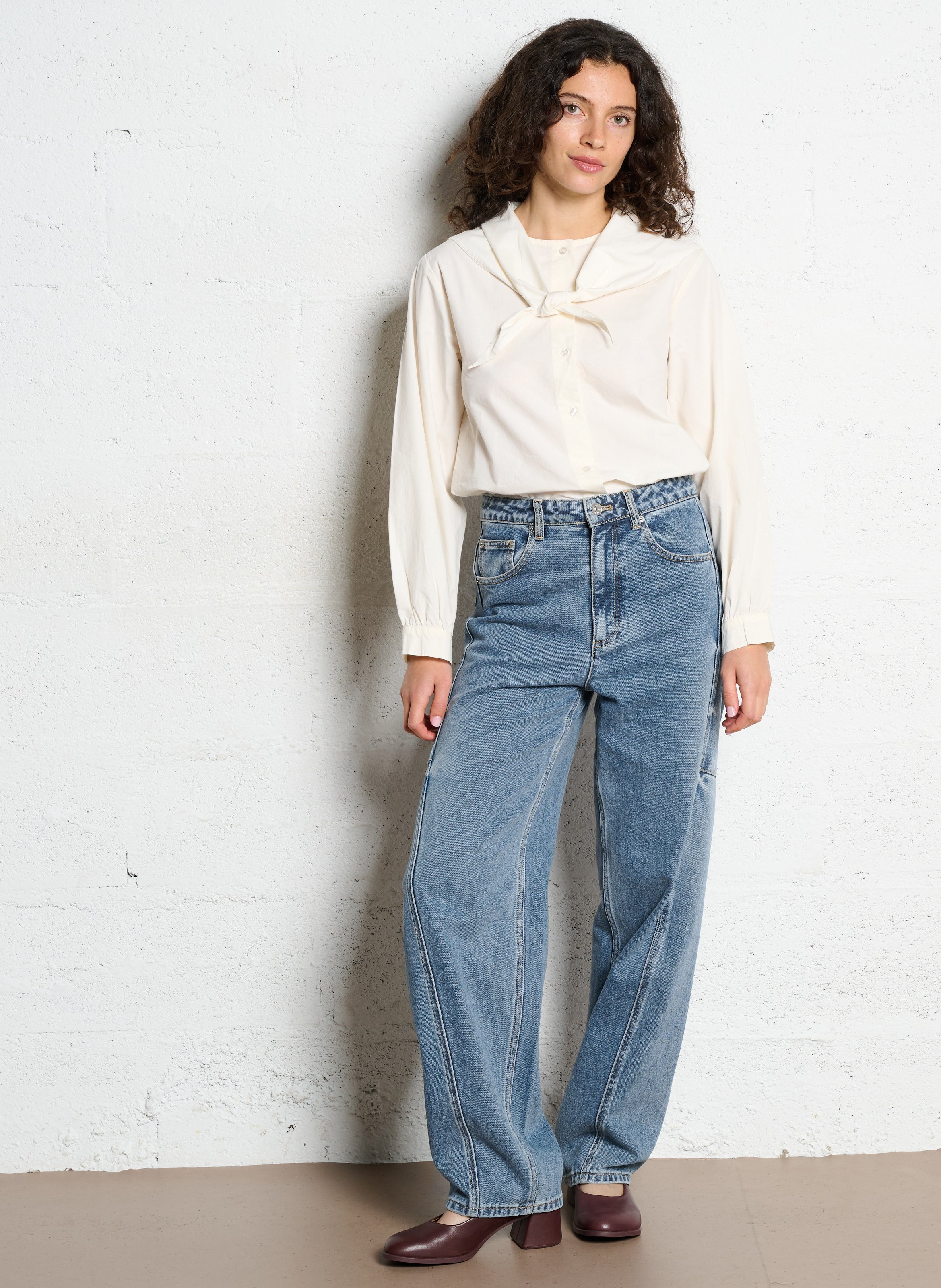 Ballerines à talons unies en cuir CAMPER Rouge