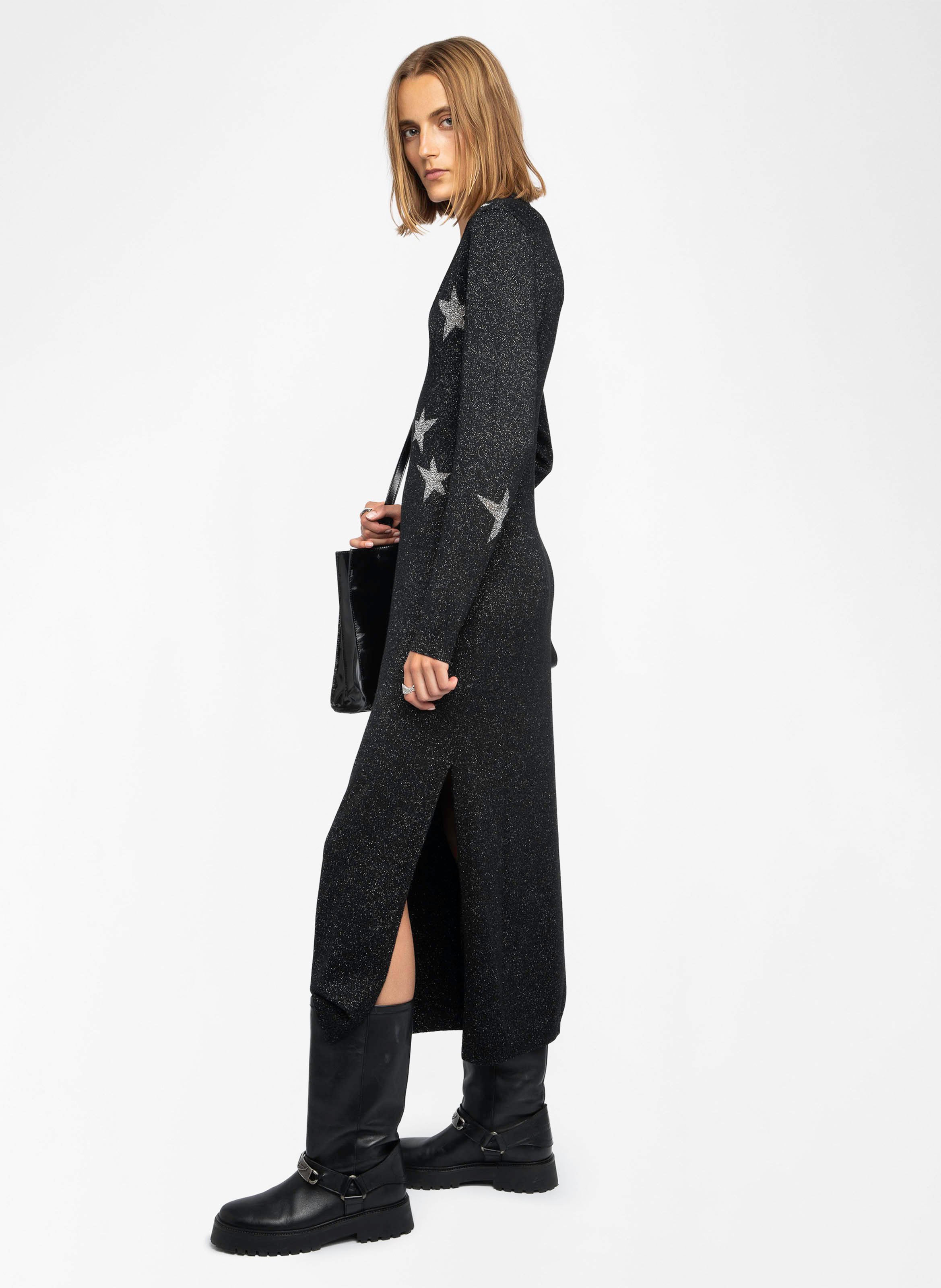 Robe longue col V en laine mélangée ZADIG&VOLTAIRE Noir