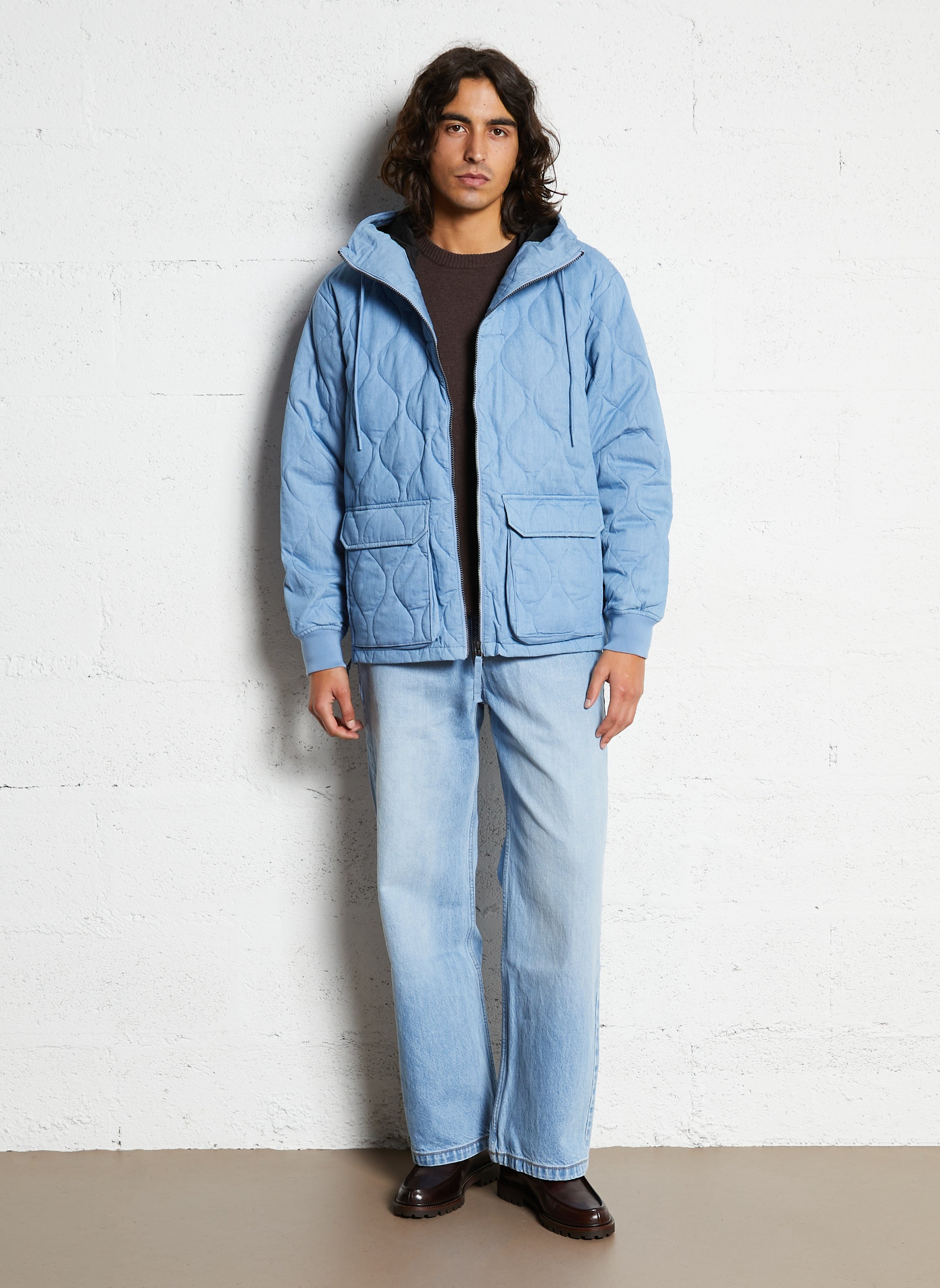 Oversized hoodie met opstaande kraag TAION Blauw