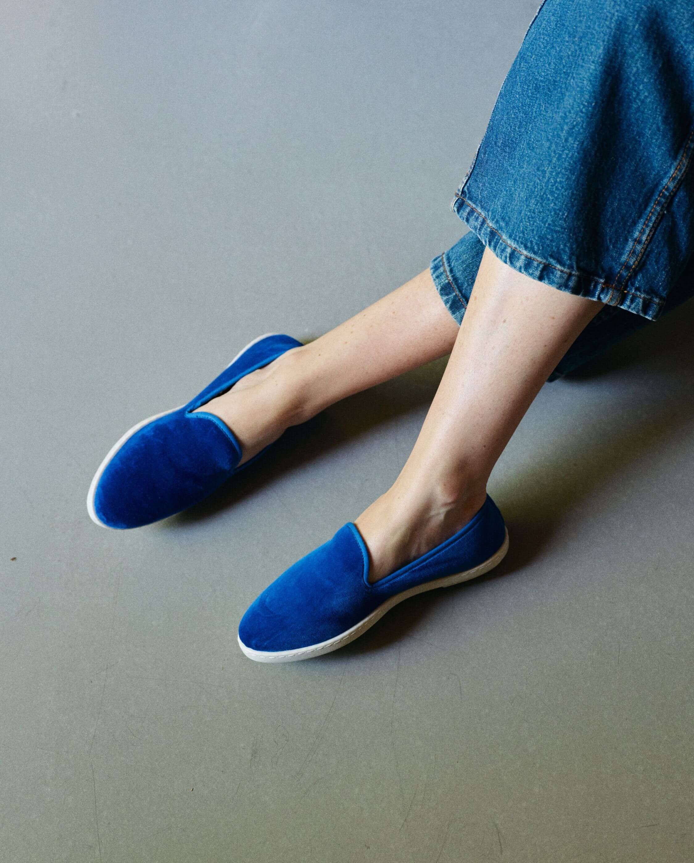 Women's velvet slipper, blue ANGARDE Blue