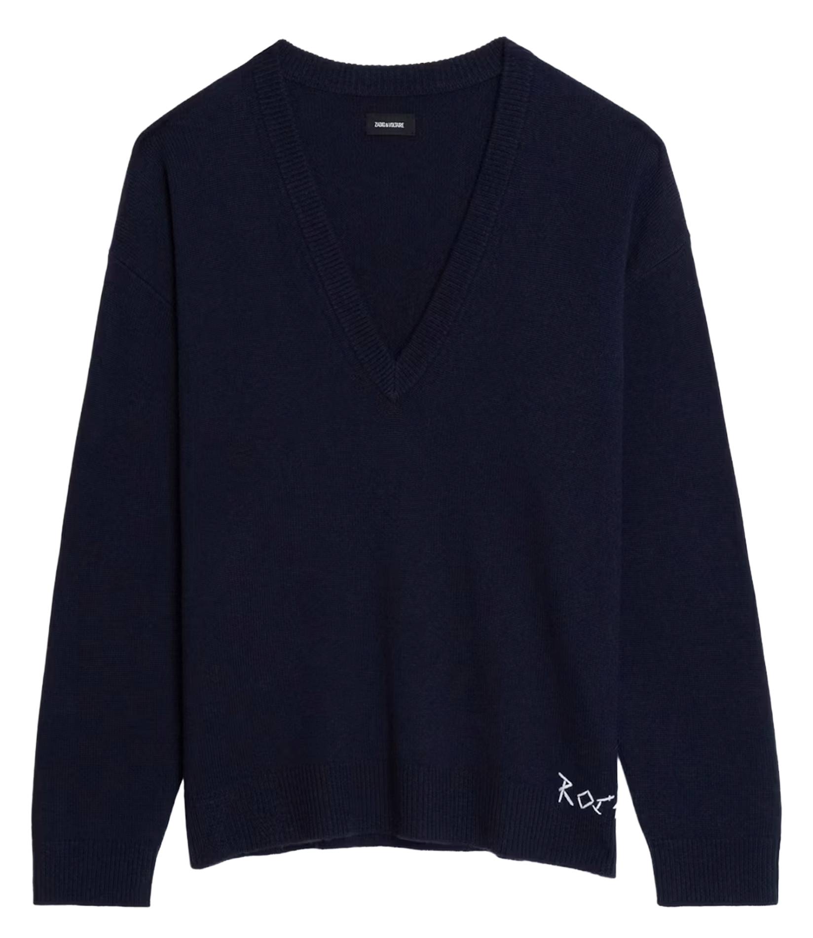 Pull col V en laine mélangée ZADIG&VOLTAIRE Bleu