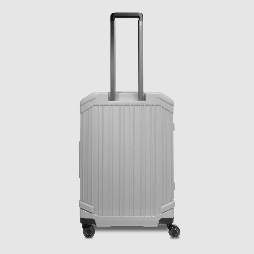 Medium 4-wheel trolley suitcase with TSA lock PIQUADRO White