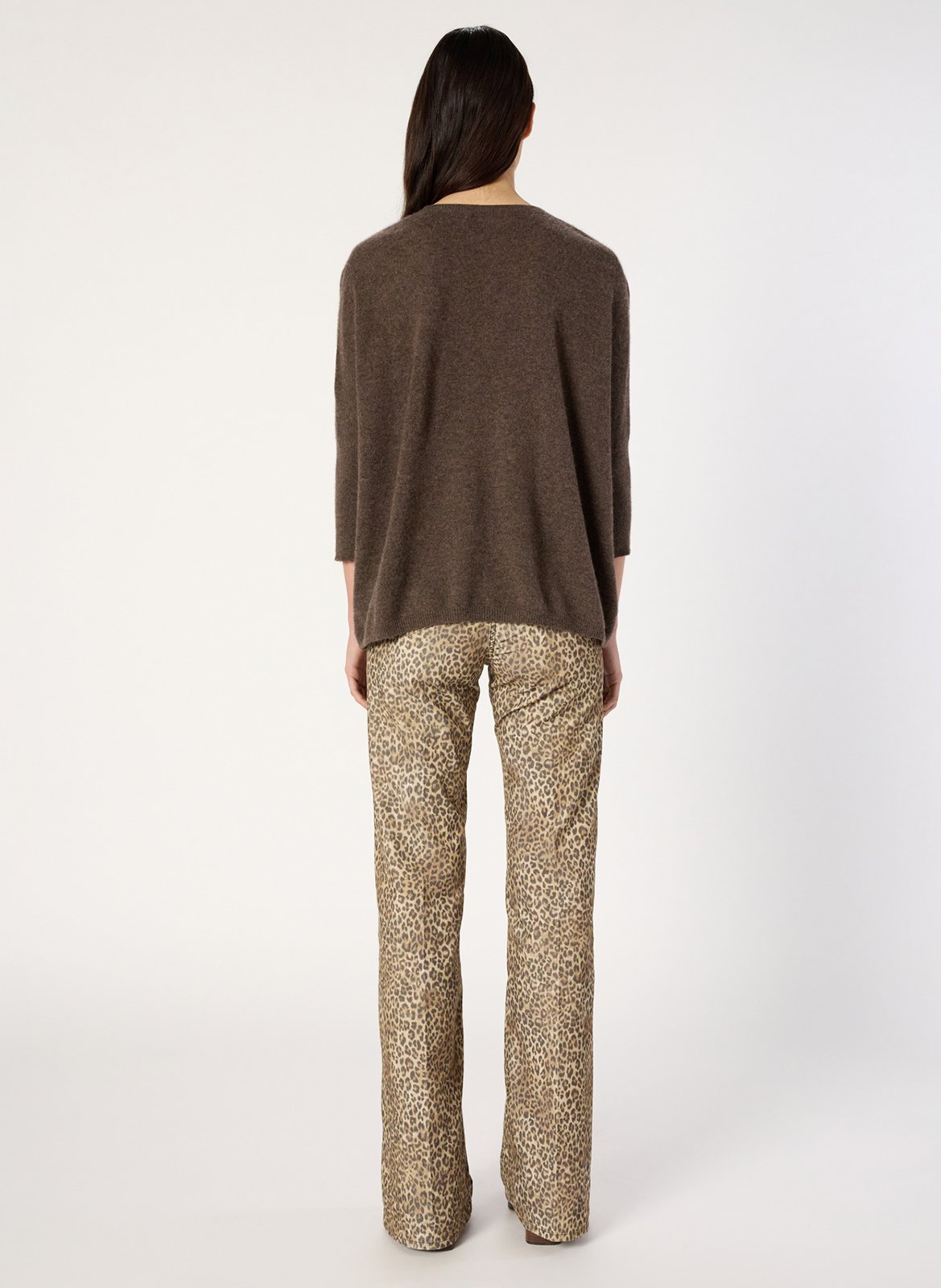 Pull oversize col v en cachemire GERARD DAREL Marron