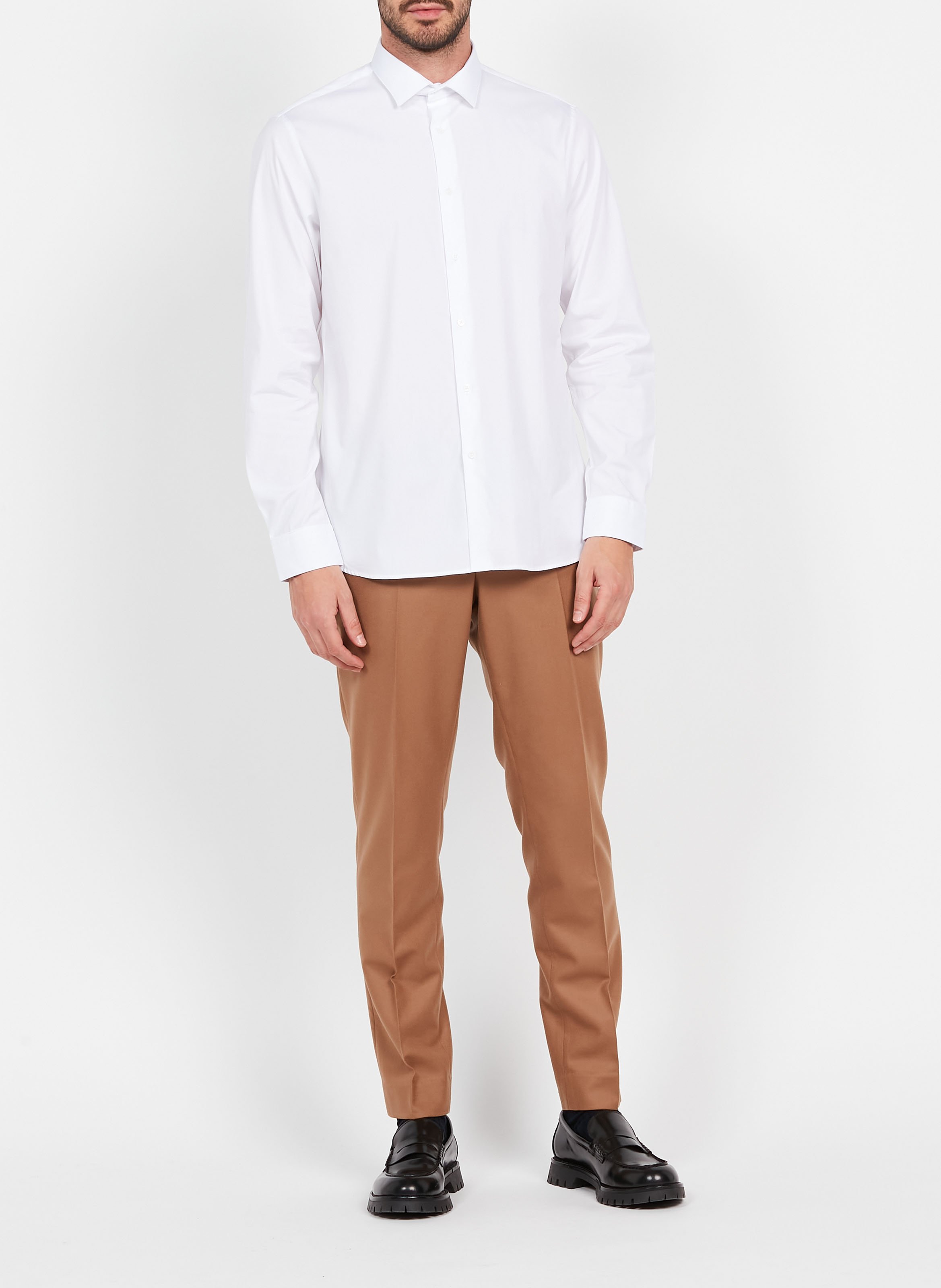 Regular-fit cotton shirt with classic collar ATELIER PRIVE White