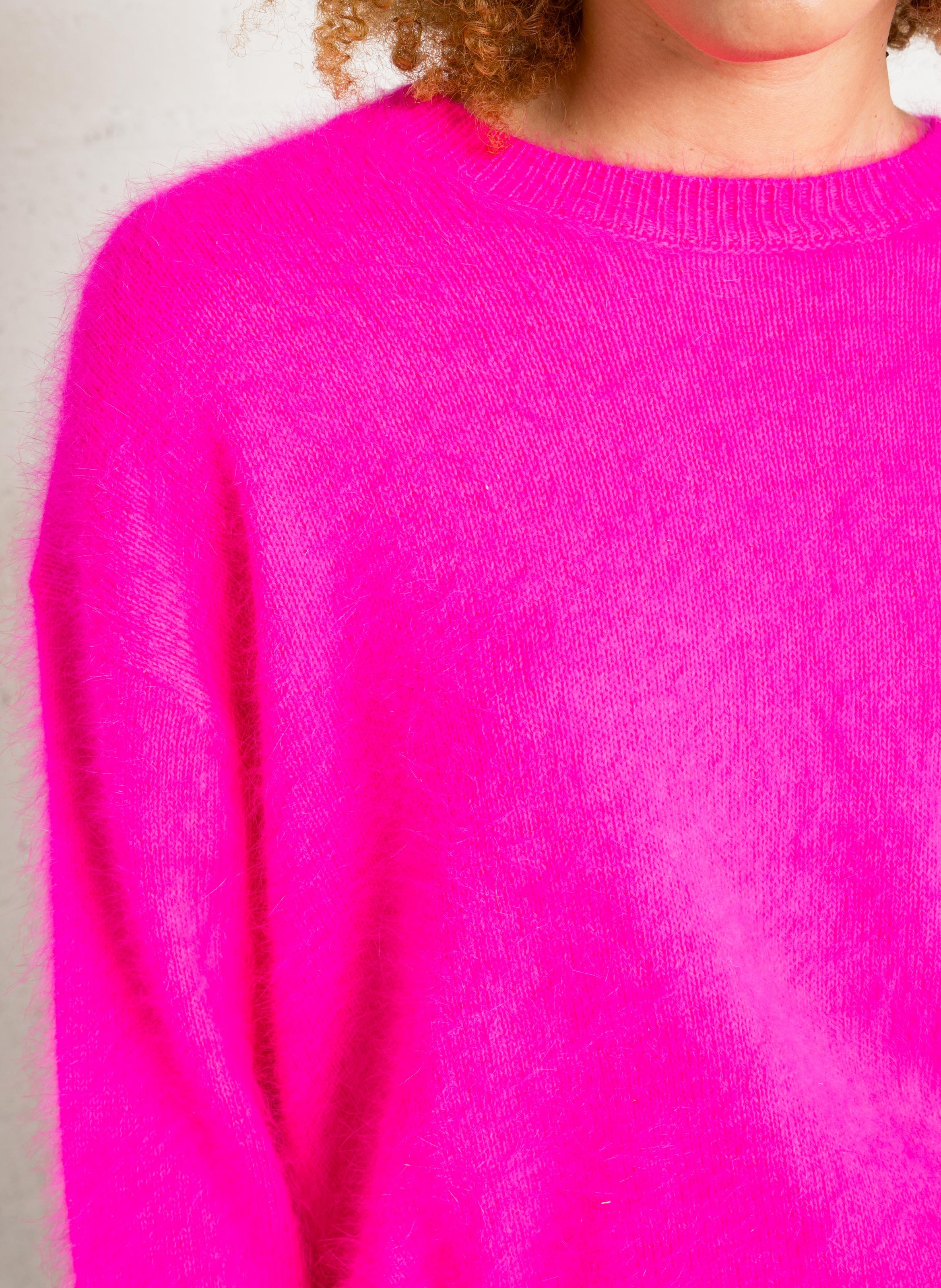 Oversized Pullover aus gemischtem Angora BELLEROSE Rosa