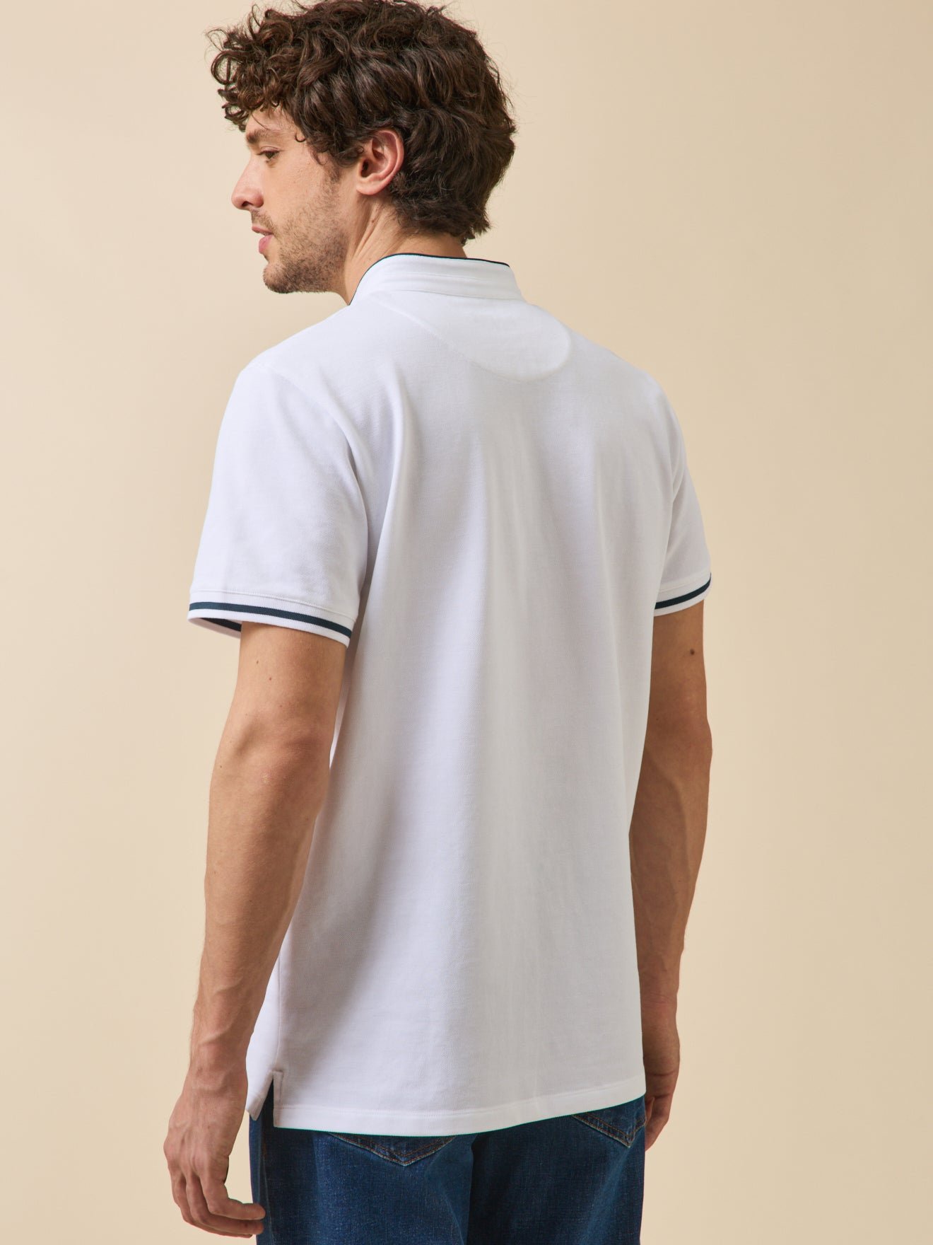 Organic cotton officer collar polo CYRILLUS White