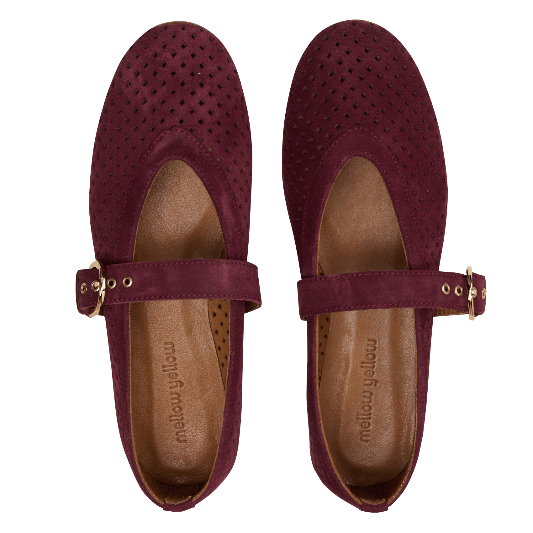 Ballerines velours à bride en cuir MELLOW YELLOW Violet