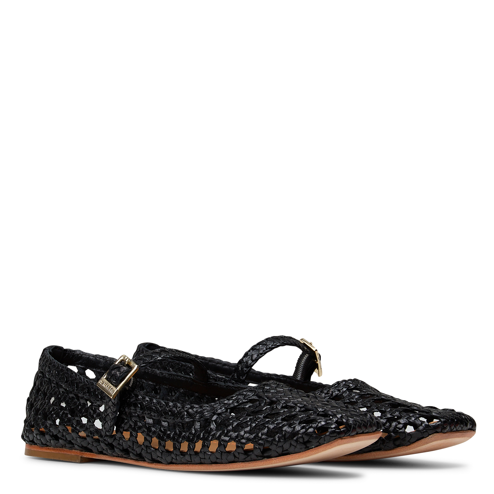 Braided leather ballet pumps JB MARTIN Black