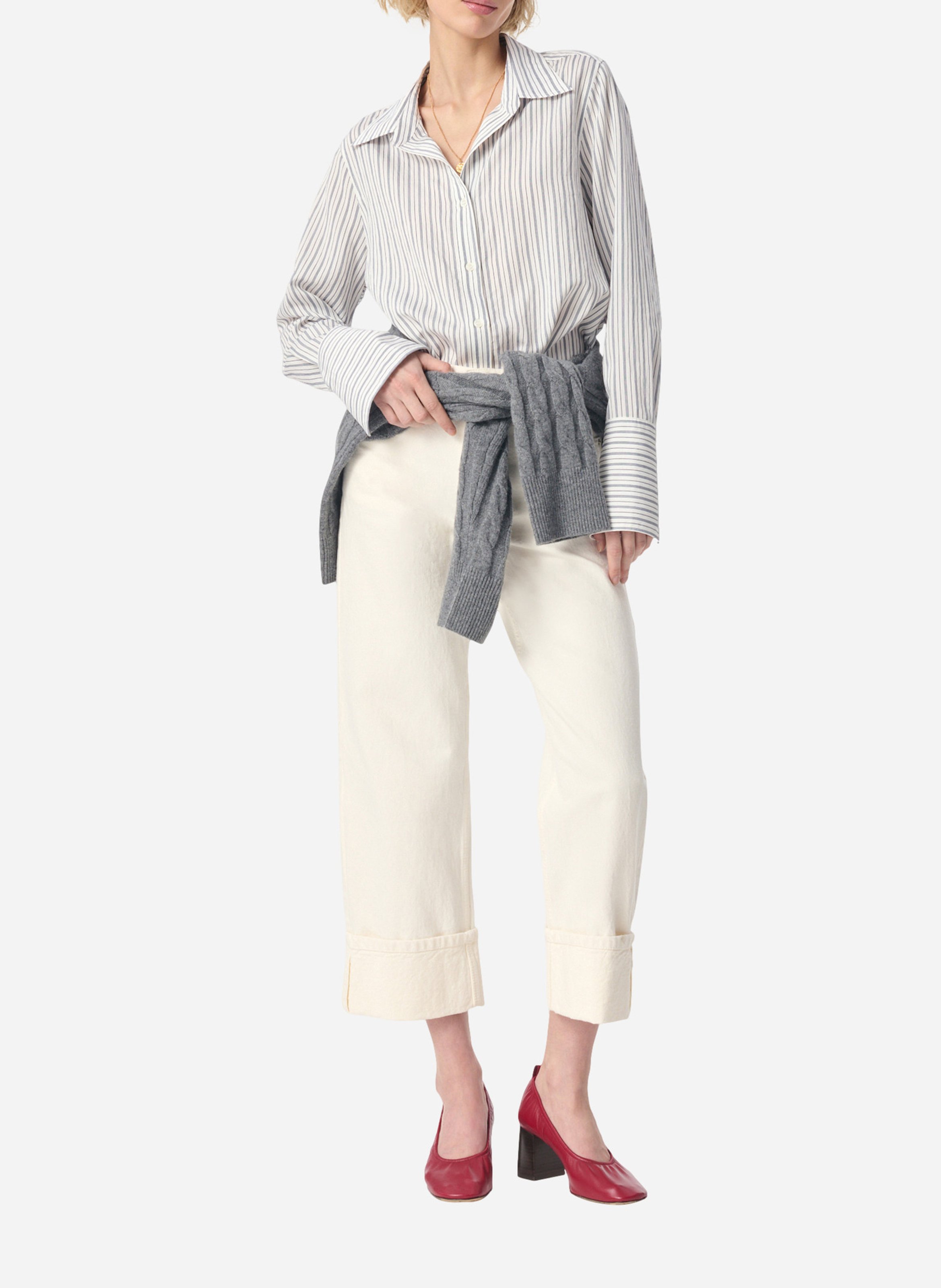 Camisa a rayas con cuello clásico VANESSA BRUNO Azul