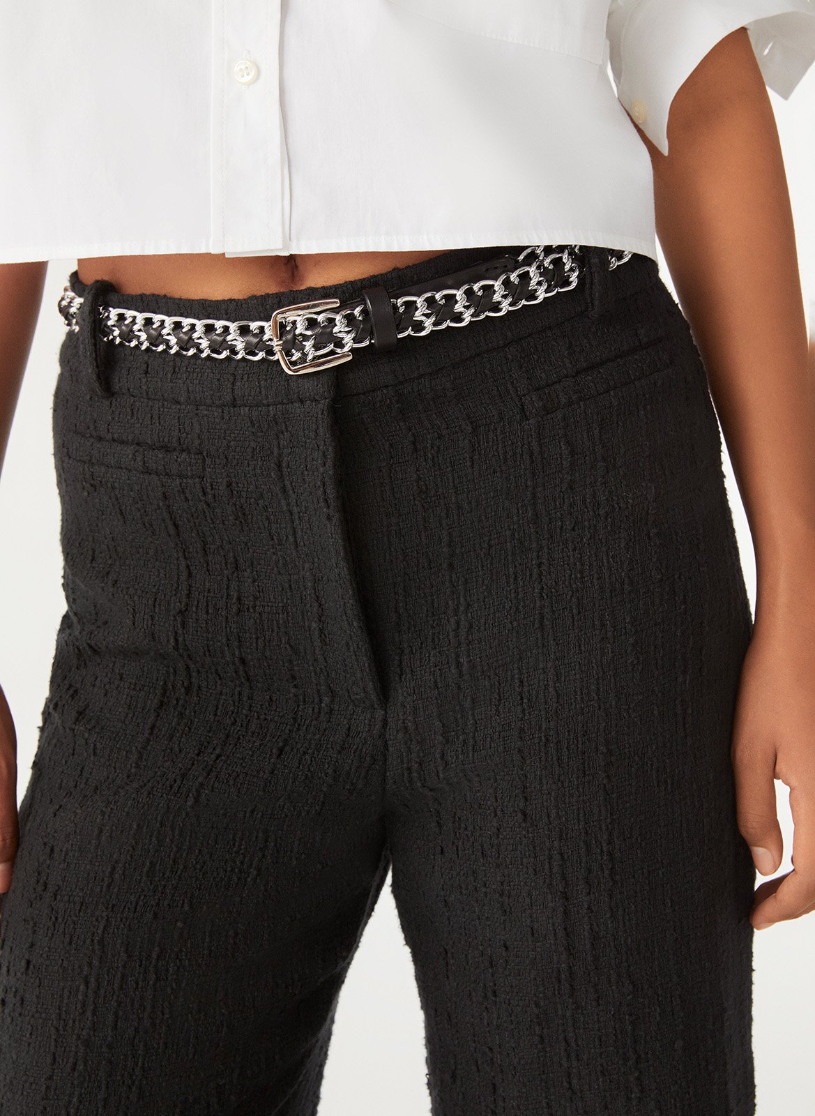 Ceinture en chaine et cuir  BA&SH Argent