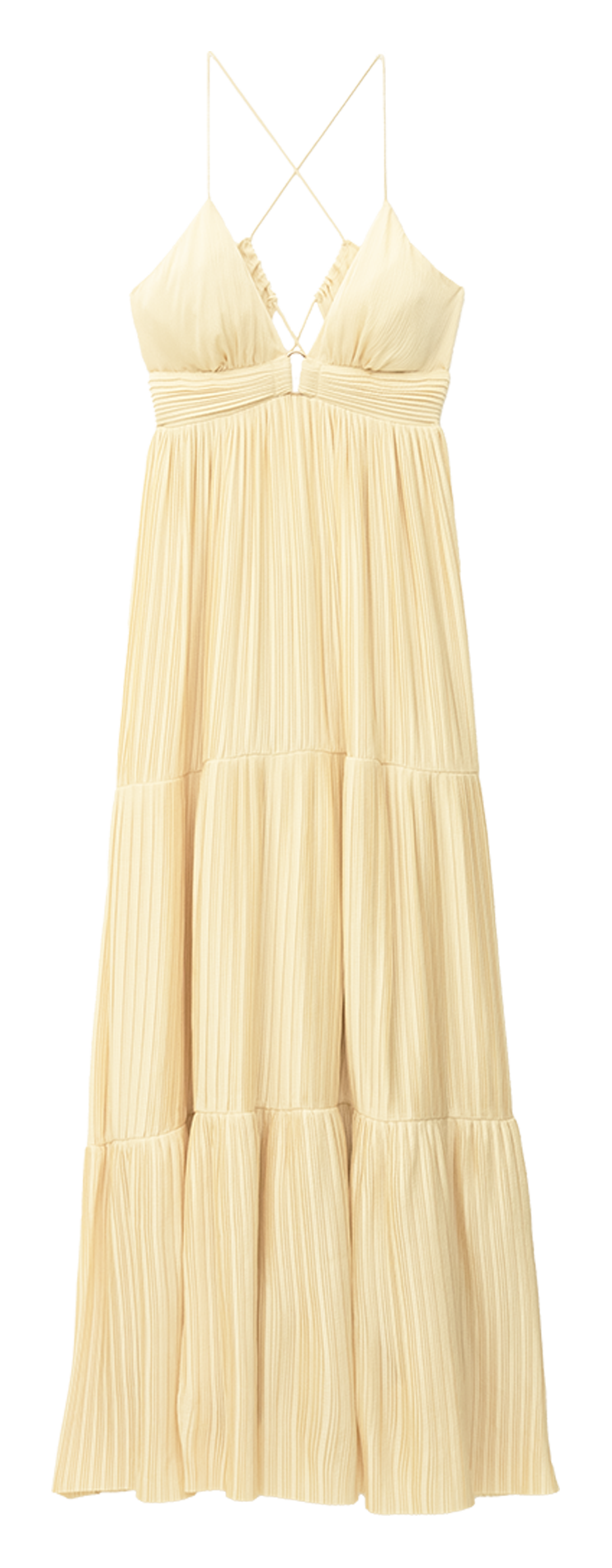 Robe longue plissée BA&SH Beige