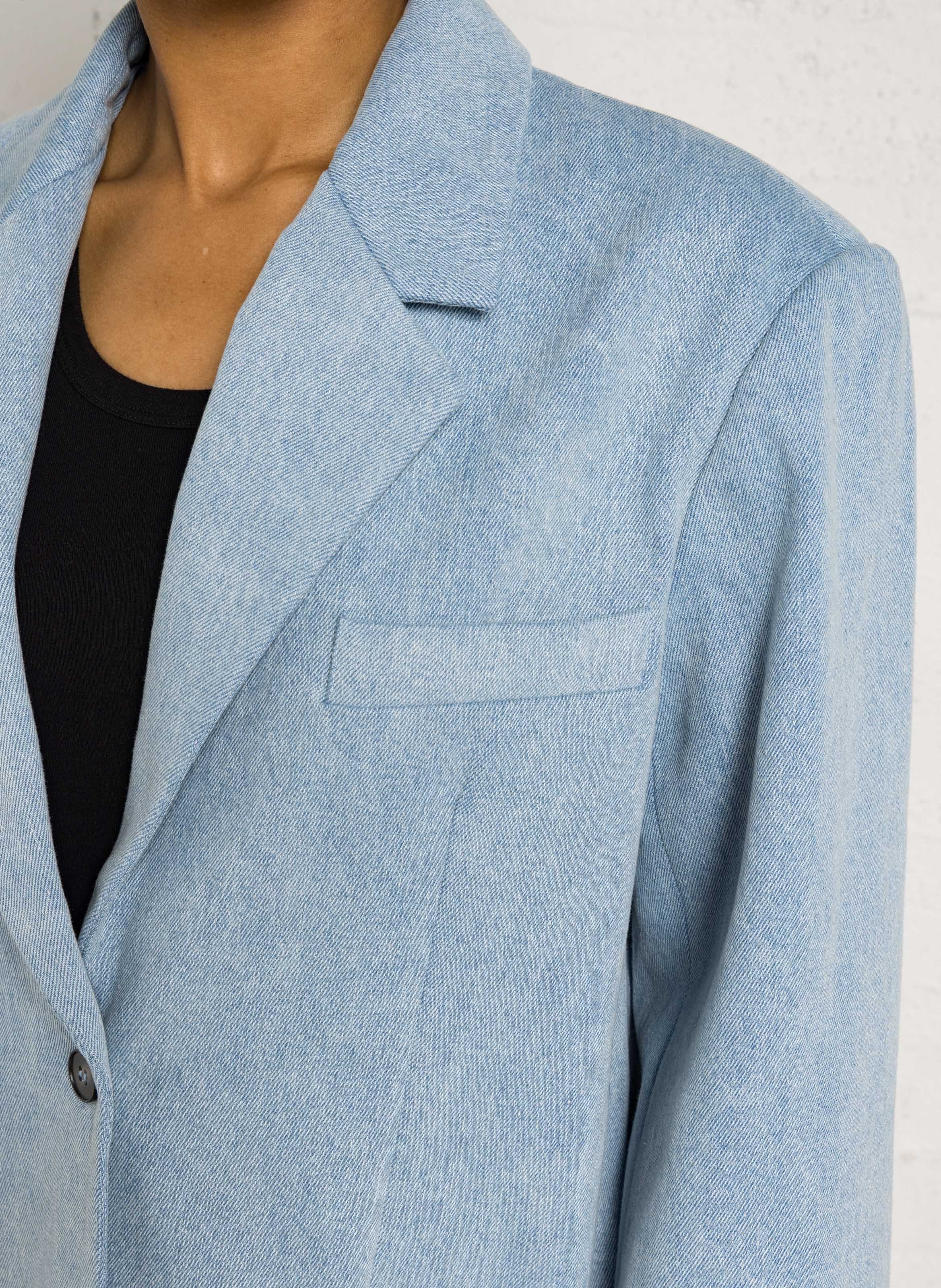 Veste tailleur oversize en coton BERENICE Bleu