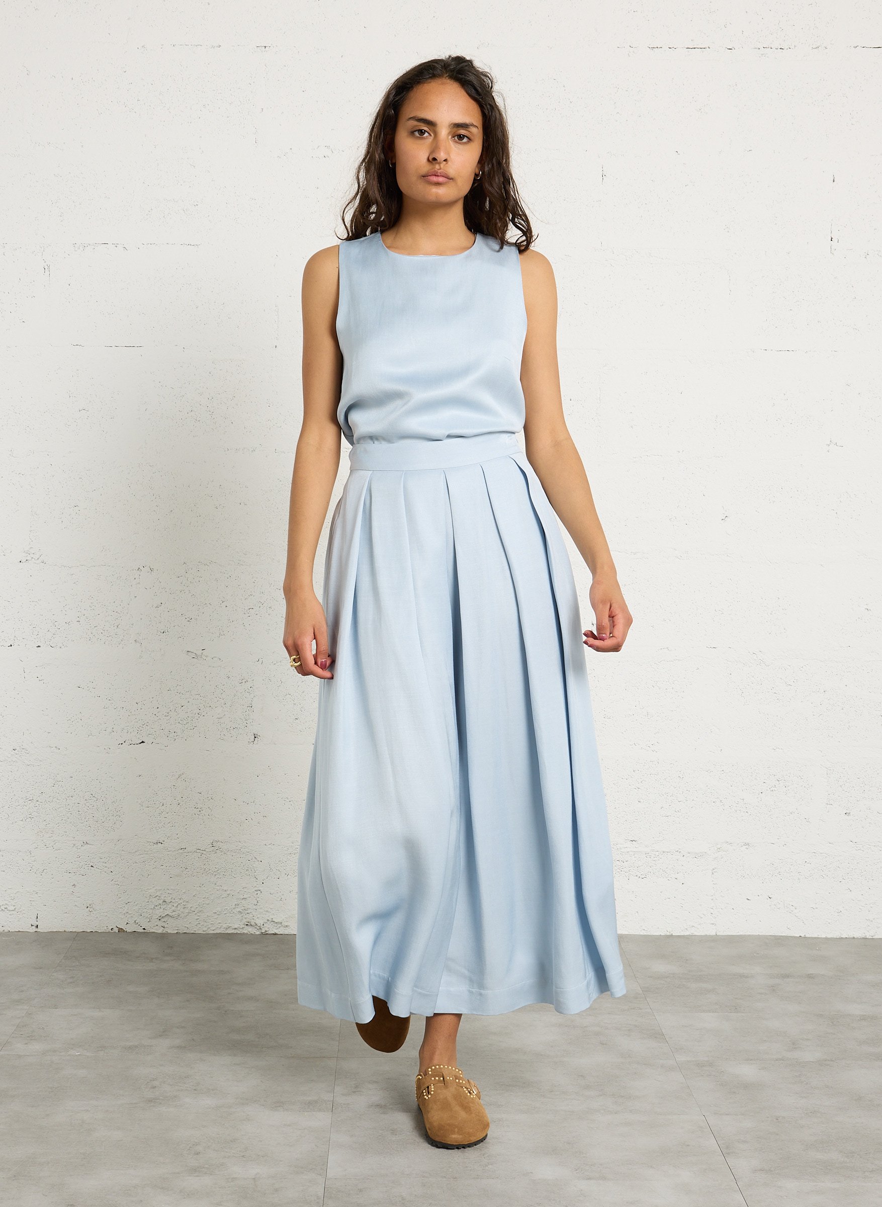 Jupe longue évasée MAISON 123 Bleu