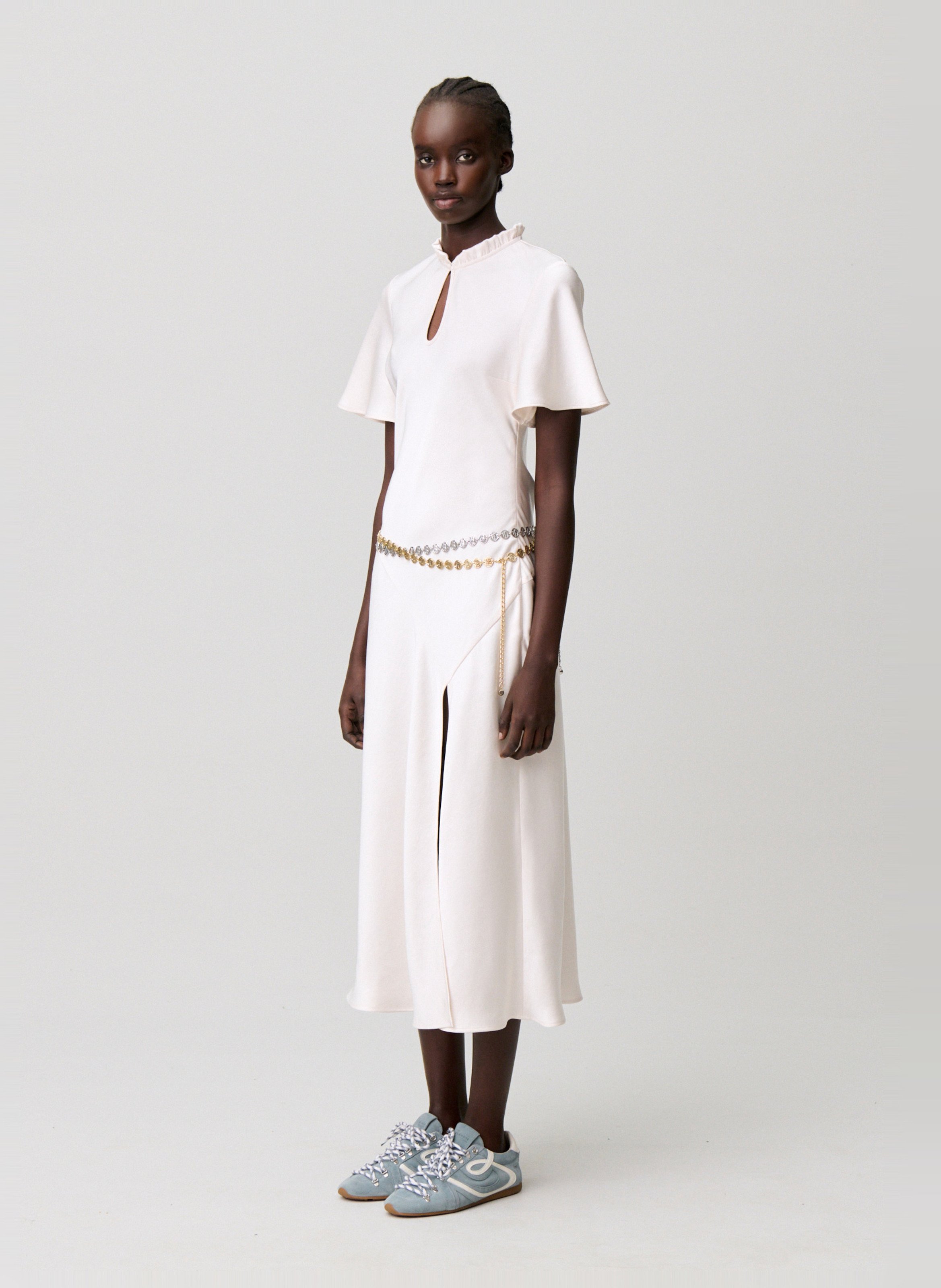 Robe longue fendue unie CLAUDIE PIERLOT Blanc