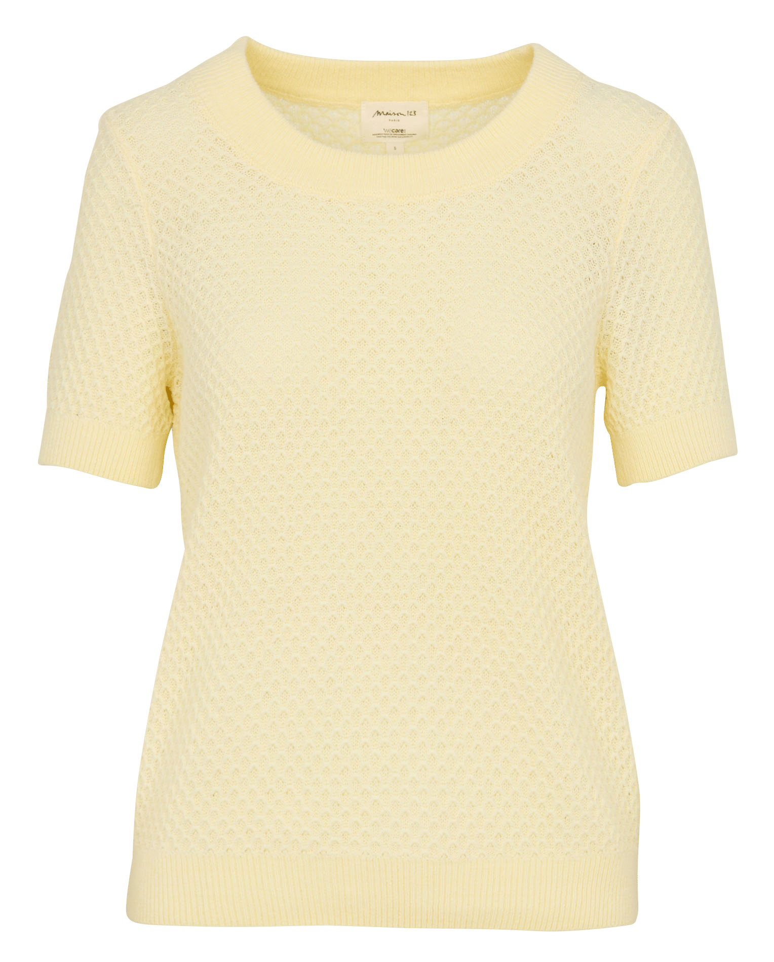 Rundhalsausschnitt-Top aus gemischter Baumwollstrickware MAISON 123 Gelb