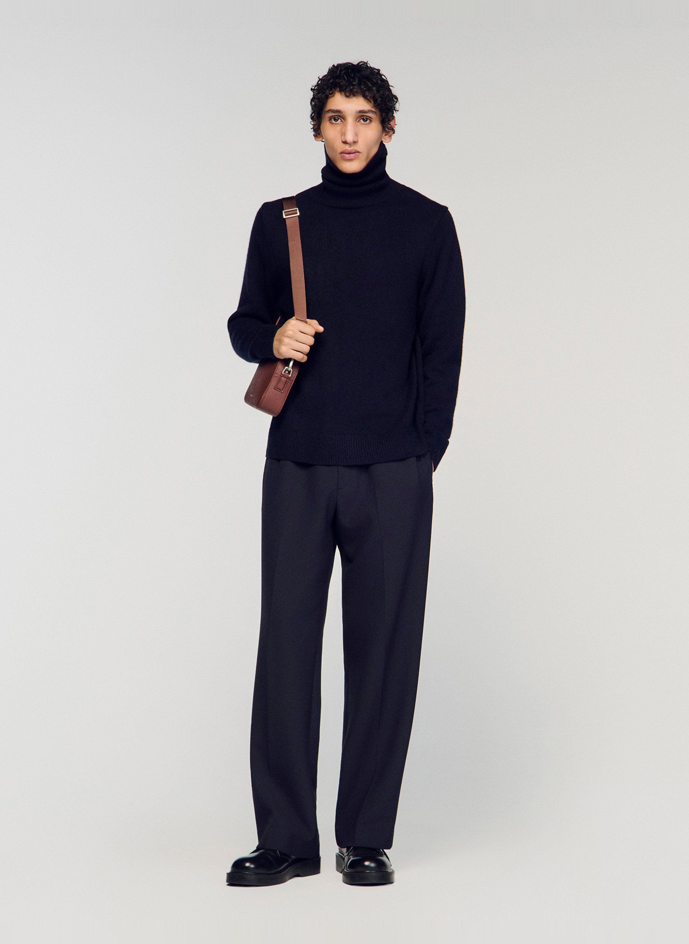 Rechte coltrui | wolblend SANDRO Zwart