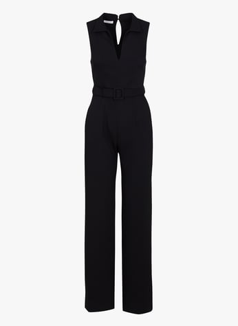 Walant Combinaison Femme Manches Courtes Col Rond - Barboteuse Jumpsuit Été Chic Slim Avec Poches