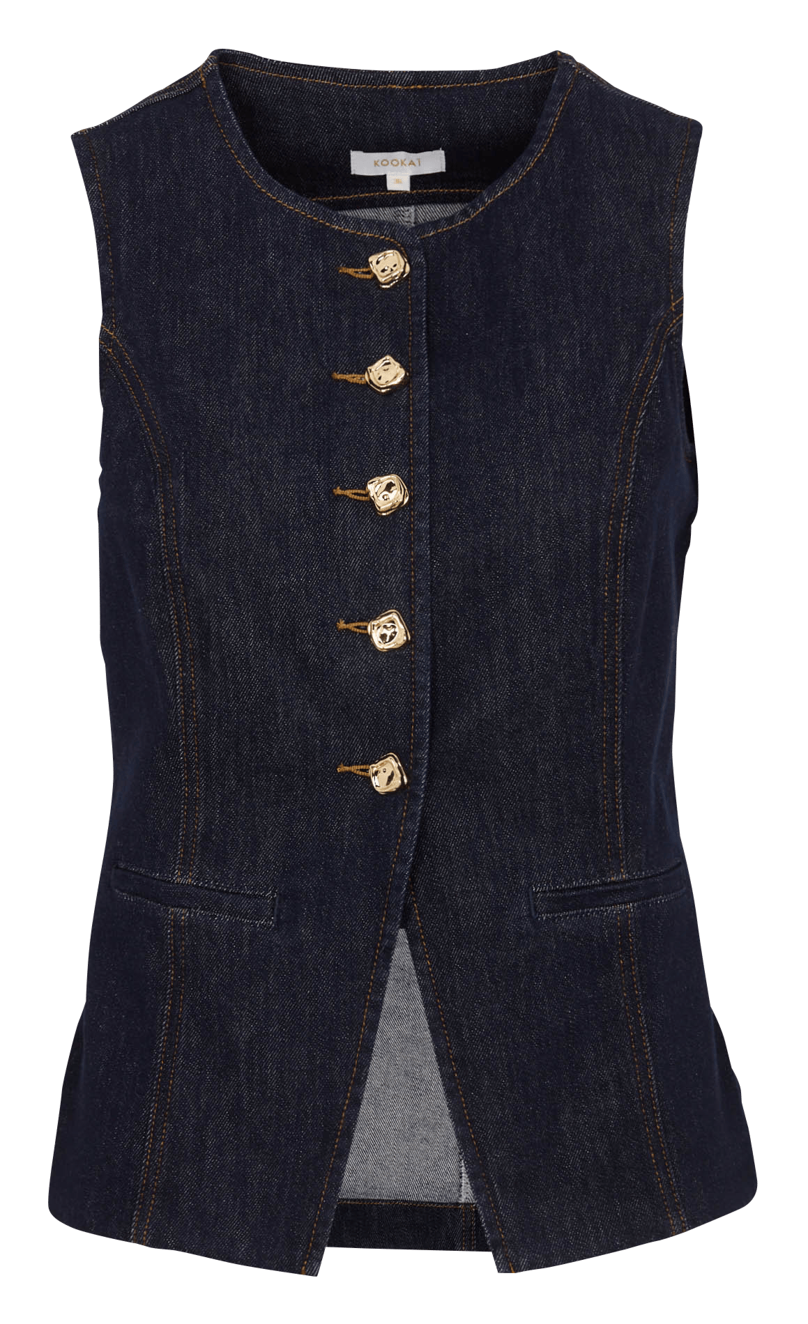 Rundhalsausschnitt Jacke aus Baumwoll-Denim KOOKAI Blau