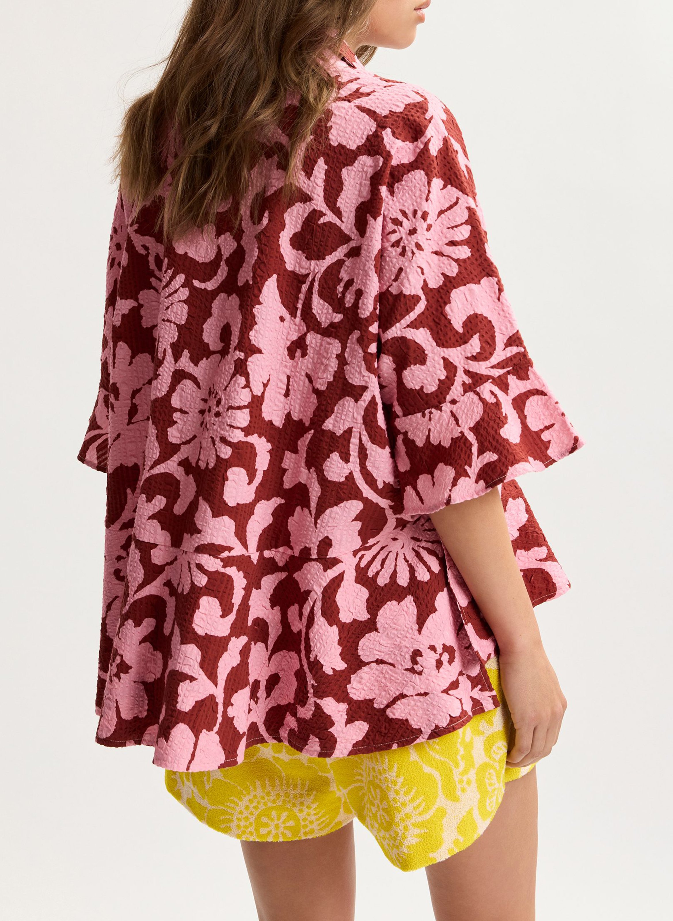 Chemise évasée à motifs en coton ESSENTIEL ANTWERP Rouge