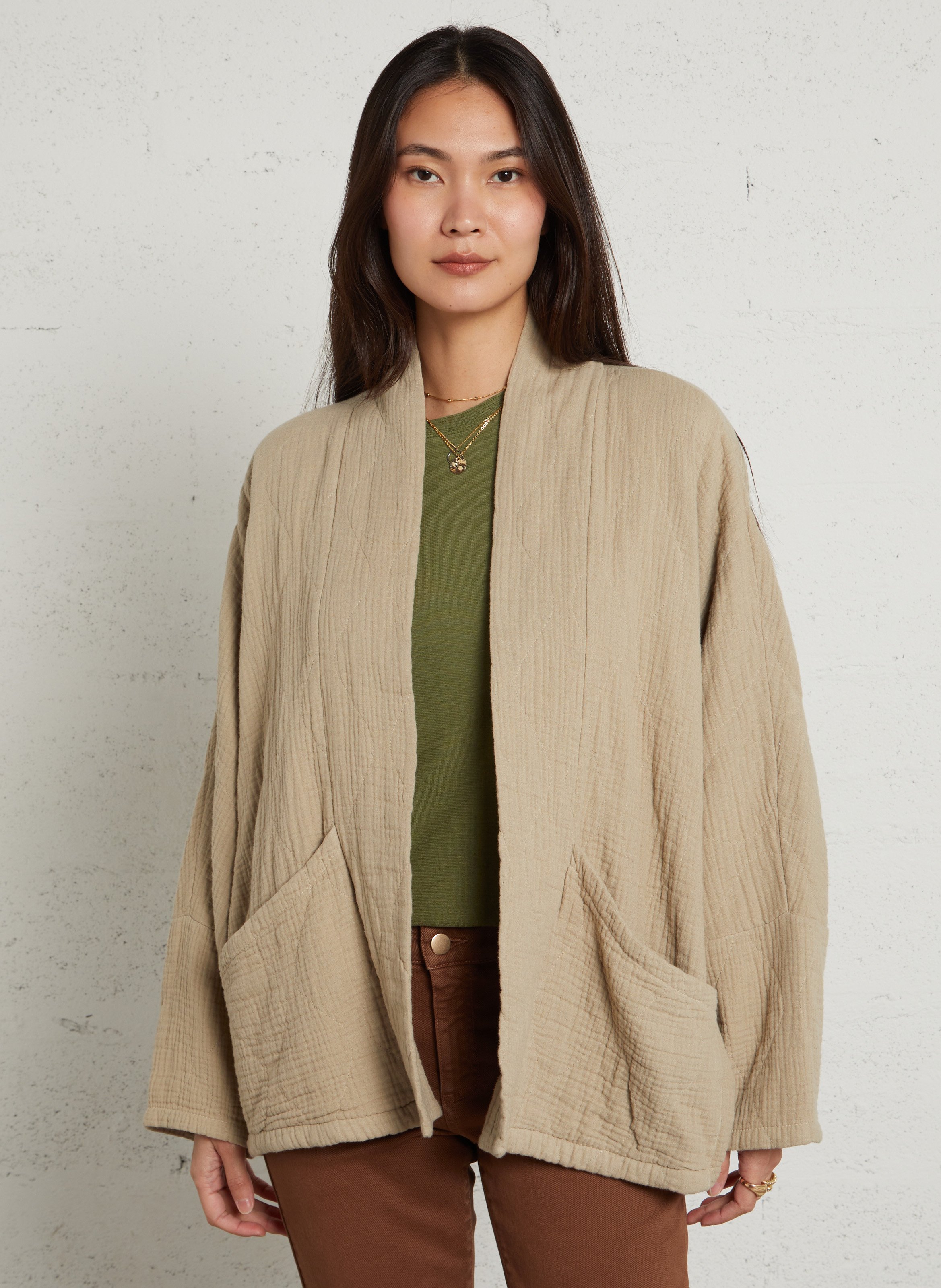 Veste oversize en coton AOKYANOS Beige