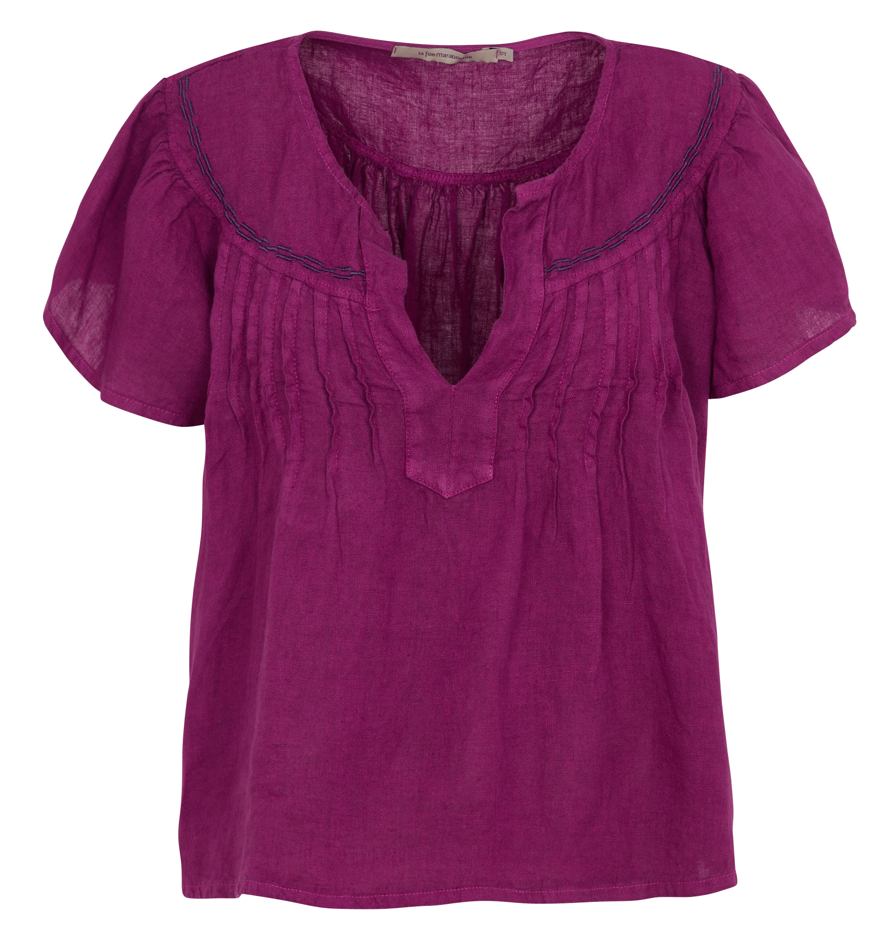 Weite Leinenbluse LA FEE MARABOUTEE Violett