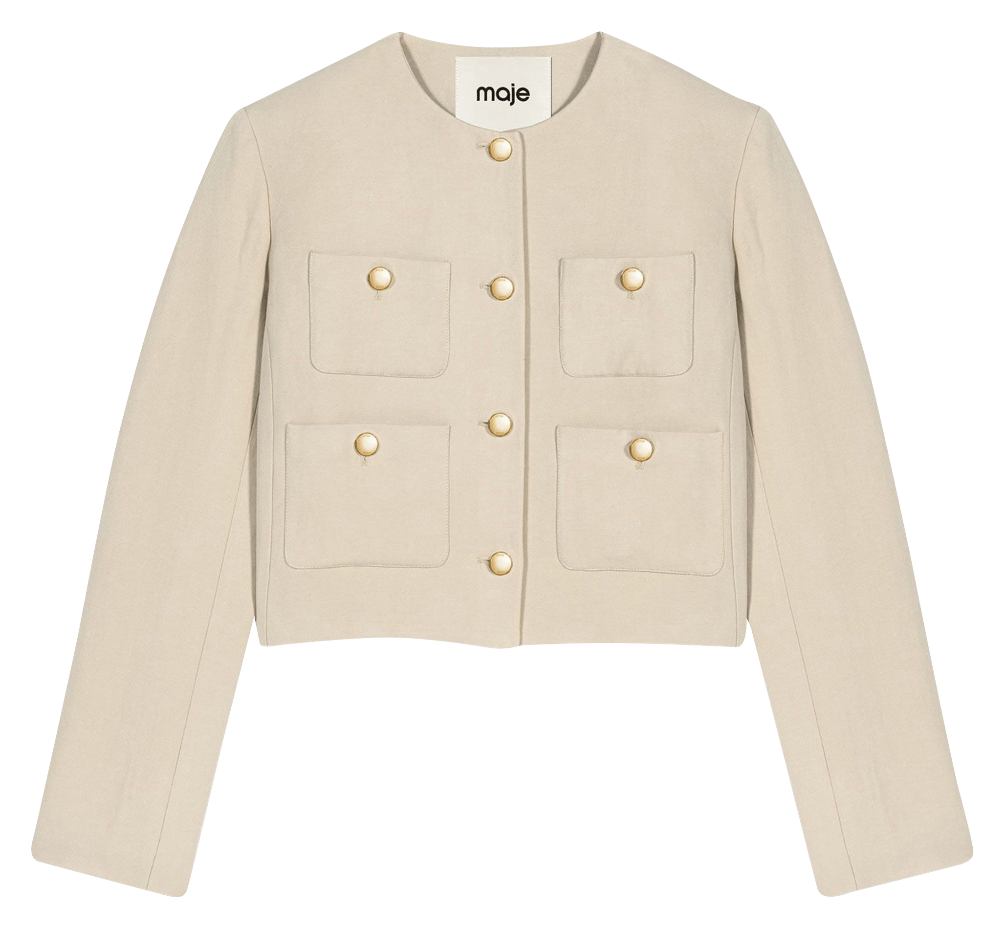 Veste courte col rond MAJE Beige