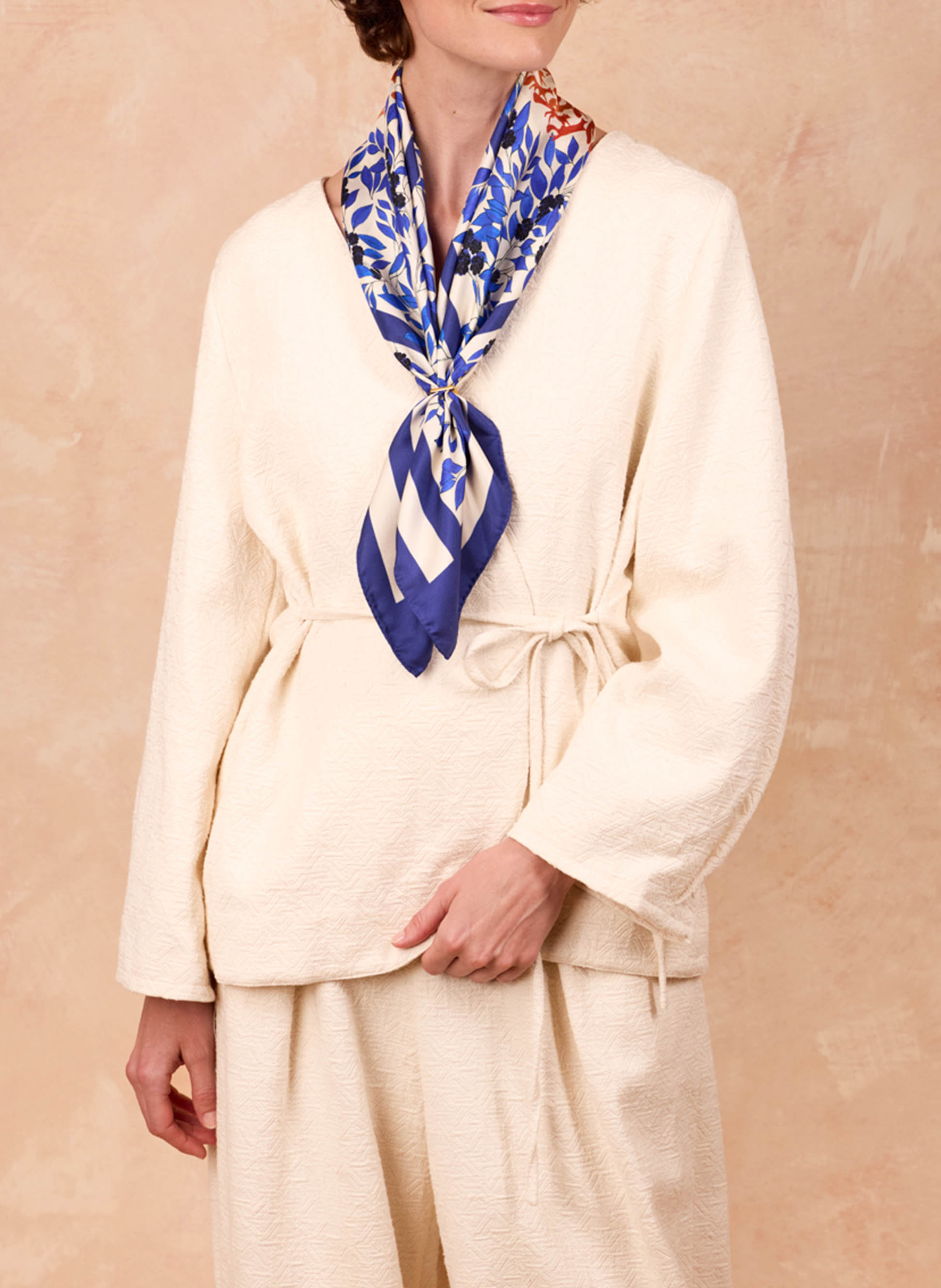 Azèque - Seidenfoulard PETITJEAN PARIS Blau