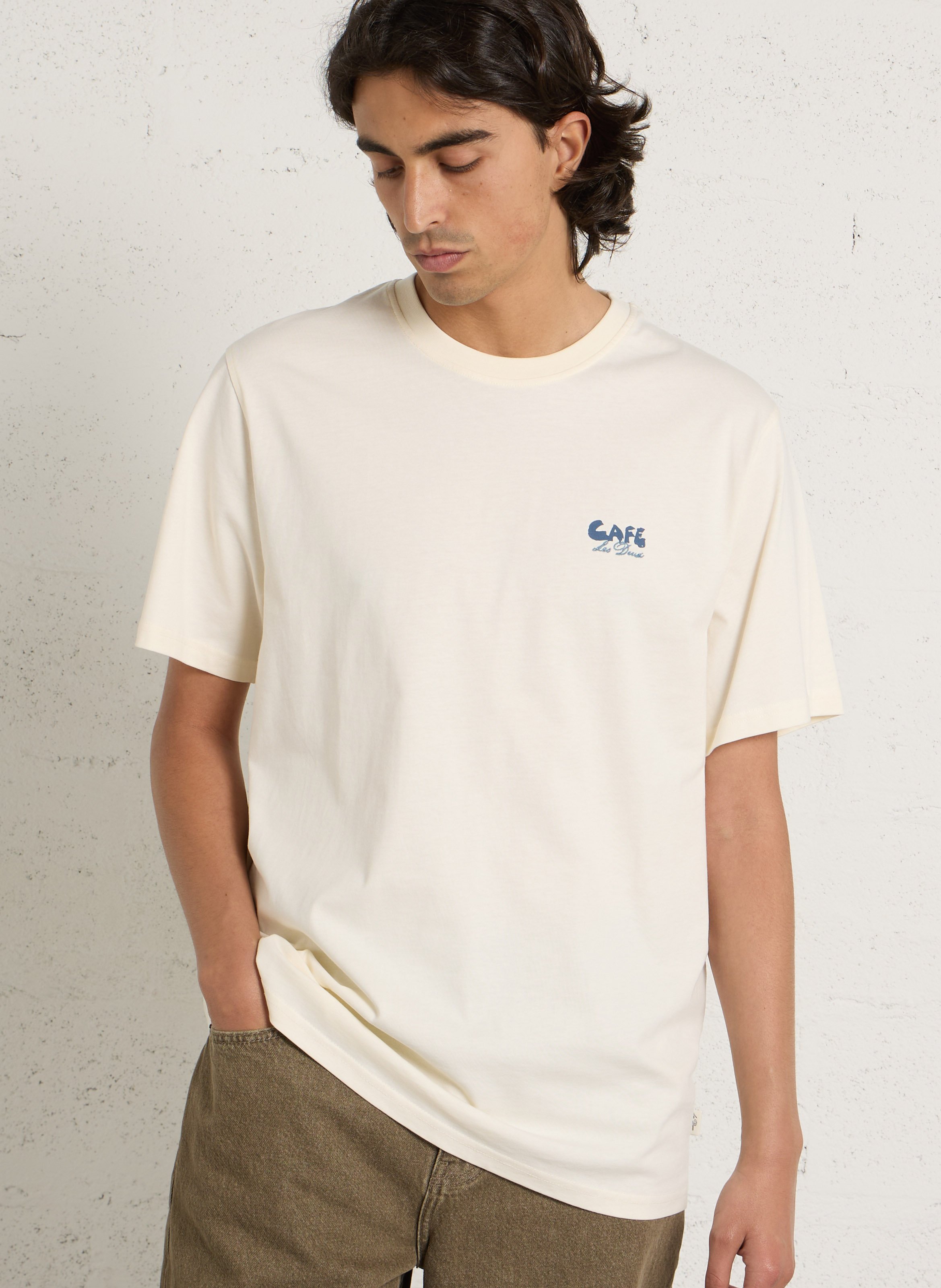 Gerader Bio-Baumwoll-T-Shirt LES DEUX Beige